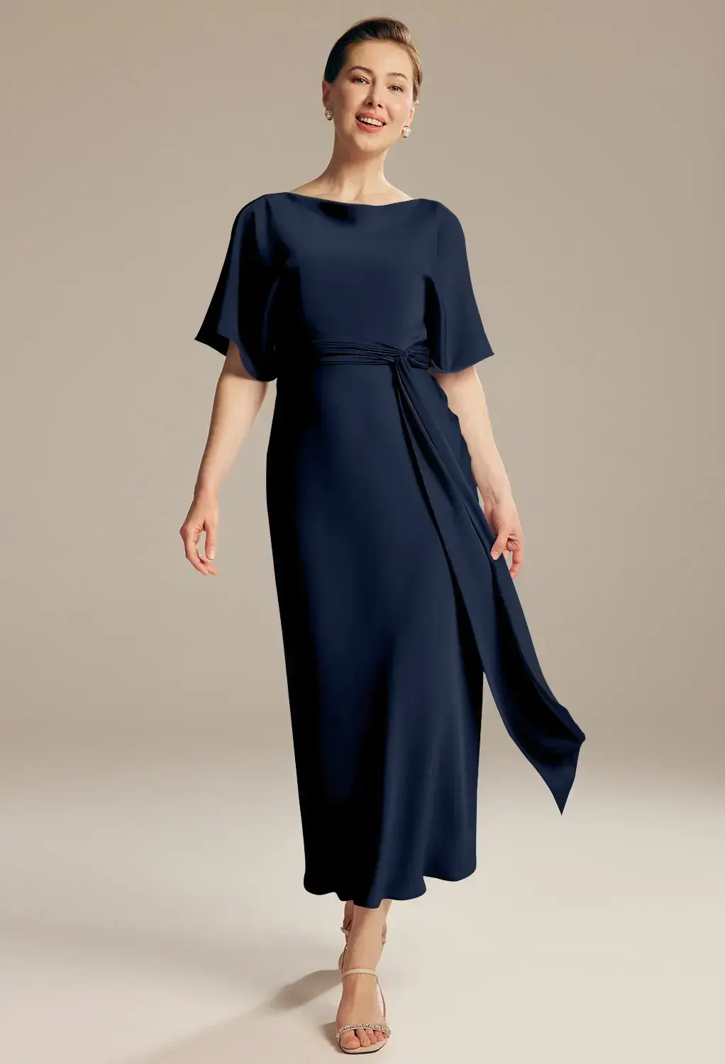 white christmas dresses Plus Size Flowing Ribbons Chiffon Floor Length Mother of the Bride Dress