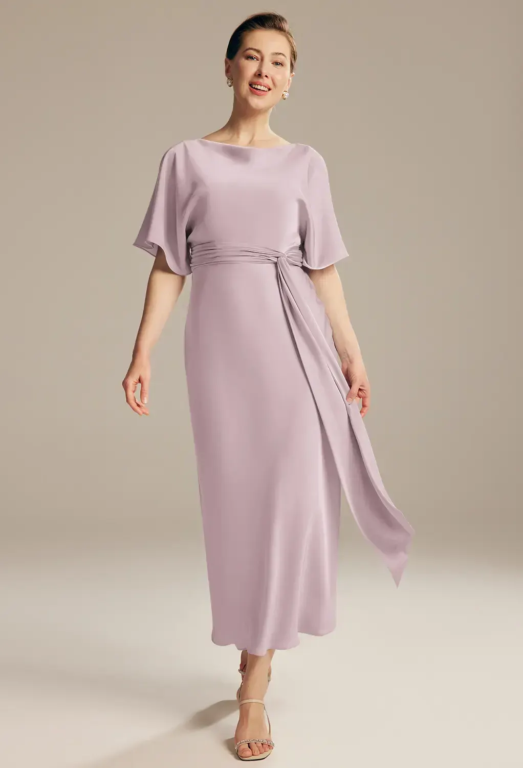 slim fit dress slacks Macloth Women Short Mother of Bride Dresses Cap Sleeves Bridesmaid Sequin Gray / Above Knee / Custom Size
