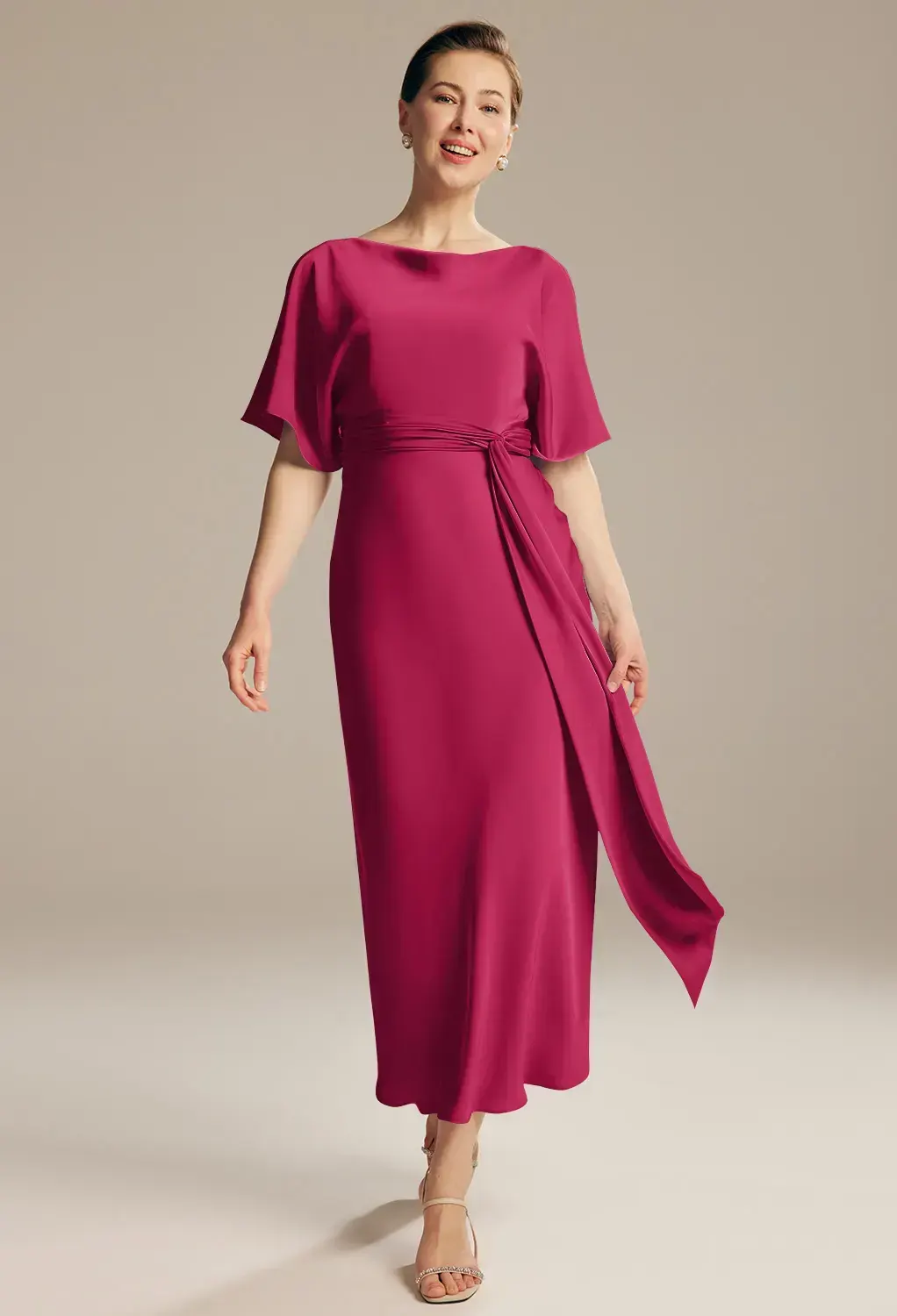 grad dress red Simple Red Satin Spaghetti Straps Prom Dresses With Slit, Party Dresses,  MP787