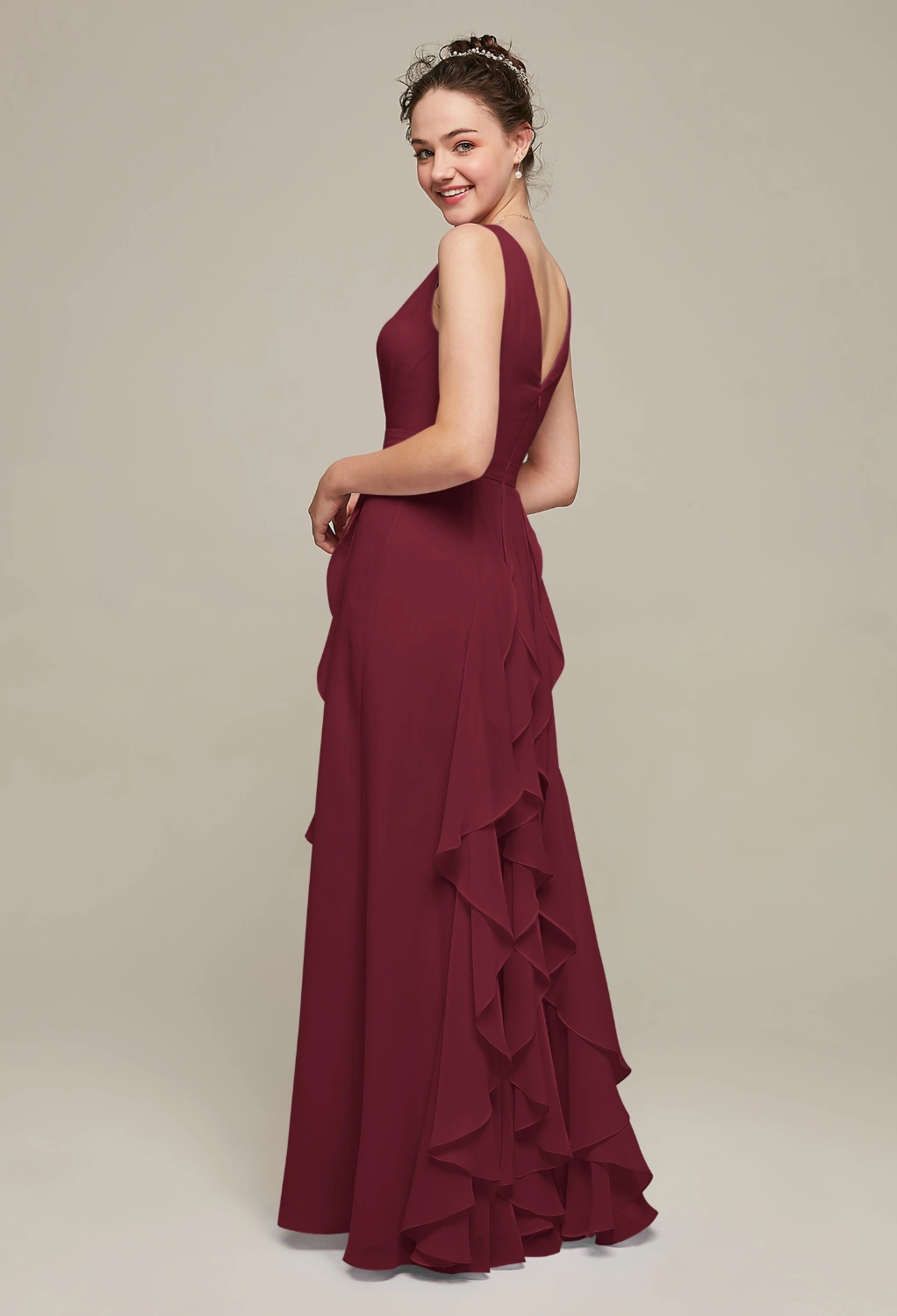 burgundy bridesmaid dresses maternity airy tulle skirts ice blue satin gown Dusty Blue Wrap V-neck Size:Pre-order 3 Years