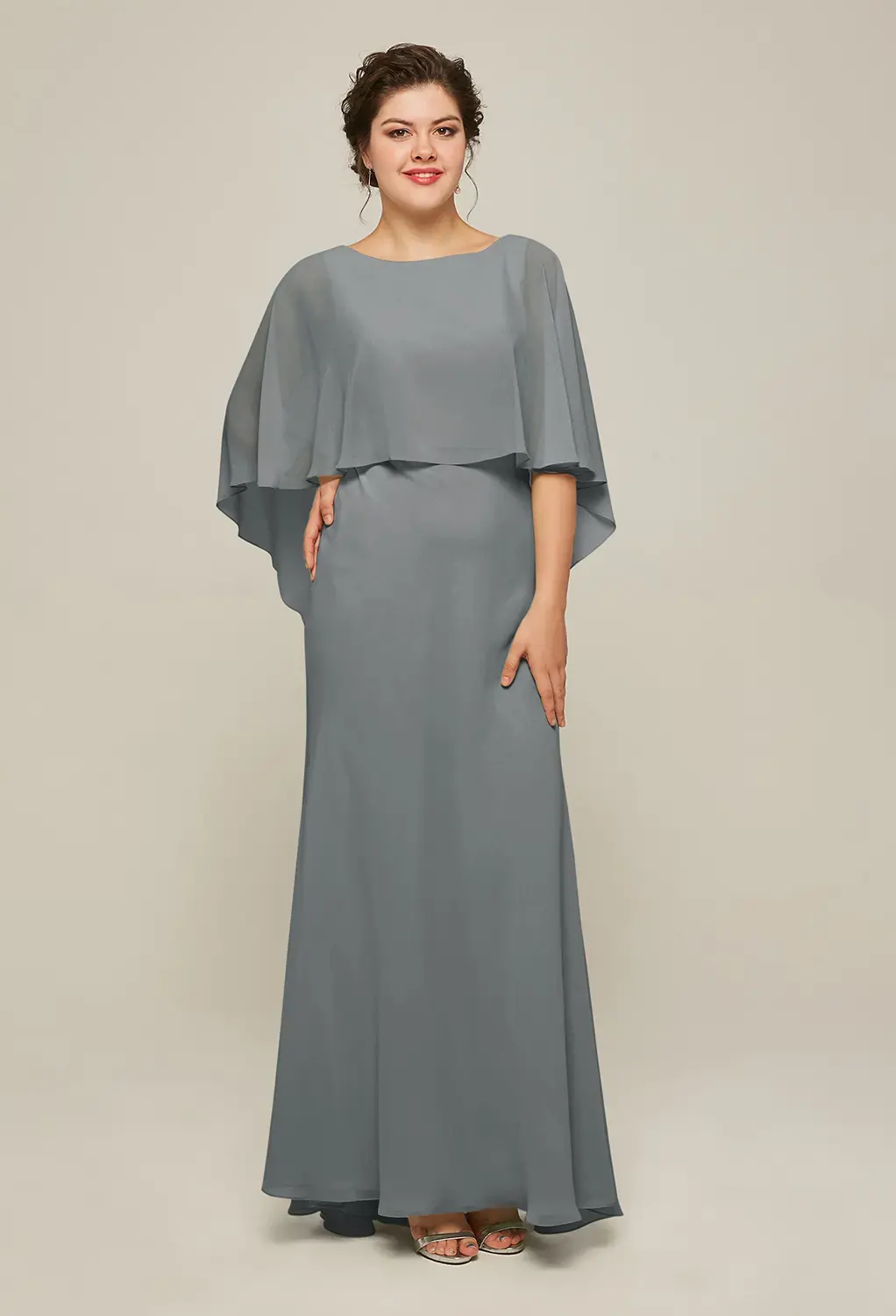 satin halter midi dress Beautiful Long Silver Sequined Lace Mother of the Bride with Jacket main image 0