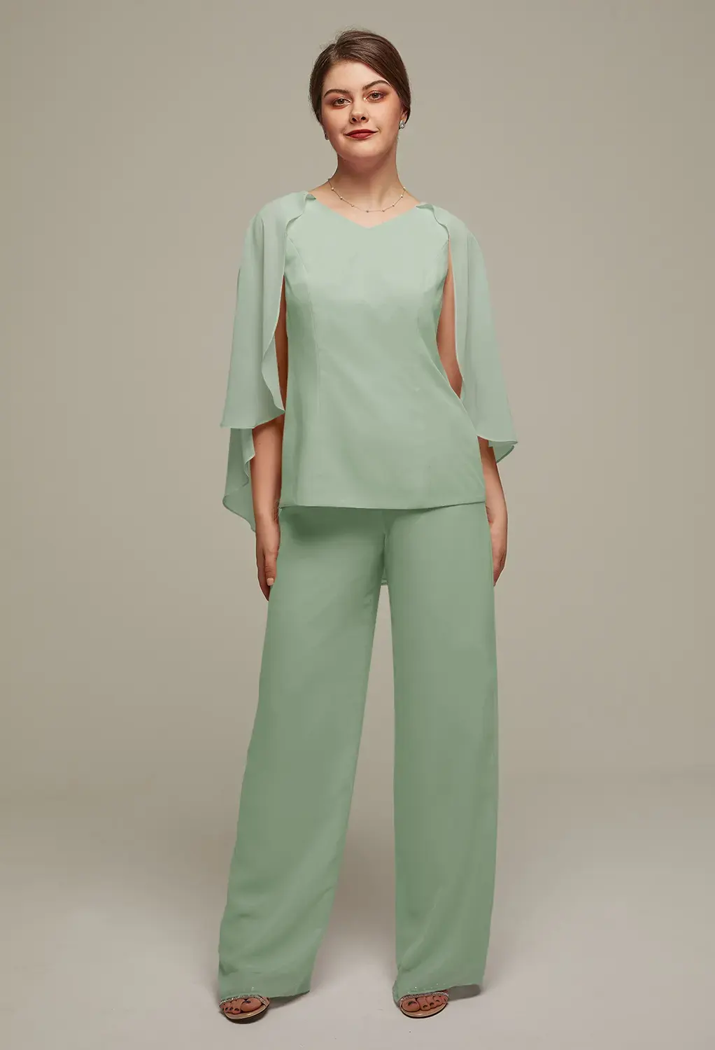 AW Henrietta Sage Green  Pants Mother of the Bride Dresses