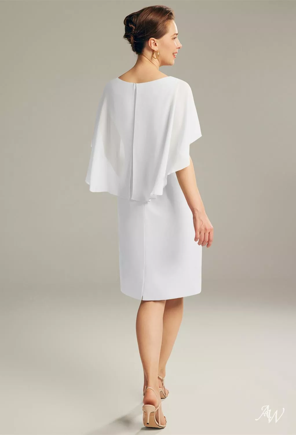 white dress mother of the bride V-Neck A-Line Half Sleeves Ruched Zipper Long Chiffon Mother Of The Bride Dress ;Embellishment Top Best Colors for Mother