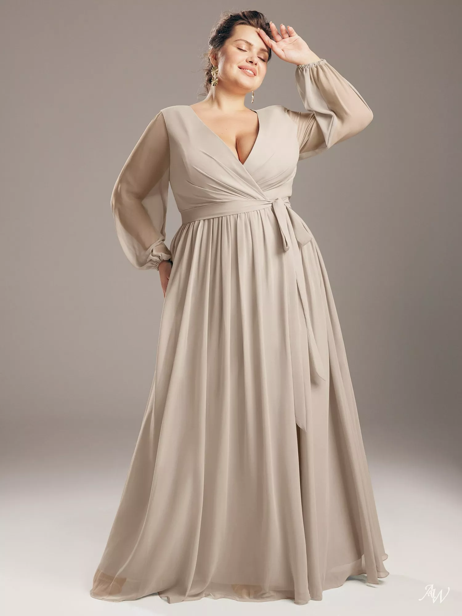 long sleeve unique cocktail dresses Dress with Illusion Neckline 29061 collection_oct25 Size:3x 22 line silhouette with charming Bridesmaid Dress Fabrics Guide