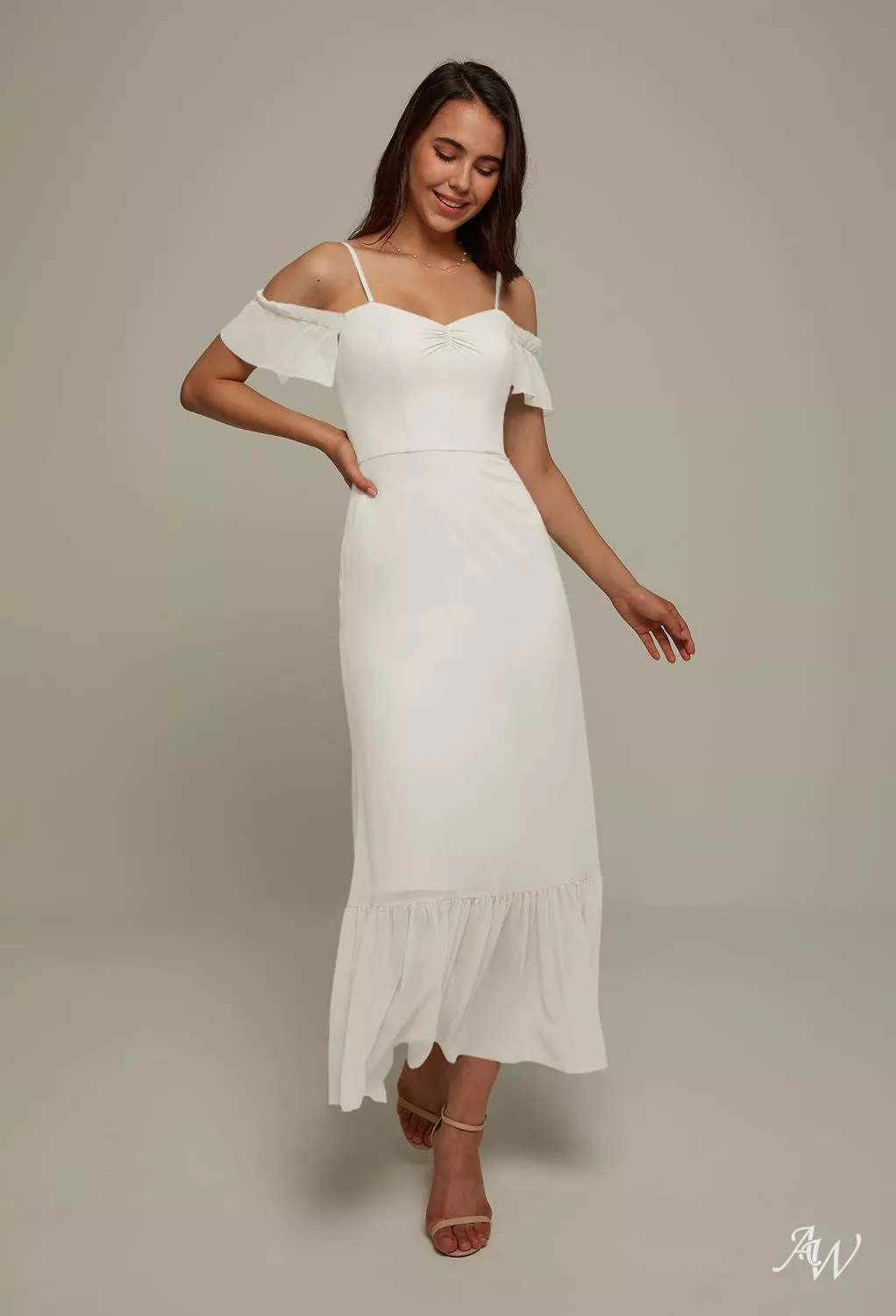 bridal corset dress 3D Floral Sheer Gown by GLS Gloria GL3424 4XL / Ivory Dresses Under 100 - Size:UK 08 summer_collection Model is 59 (175