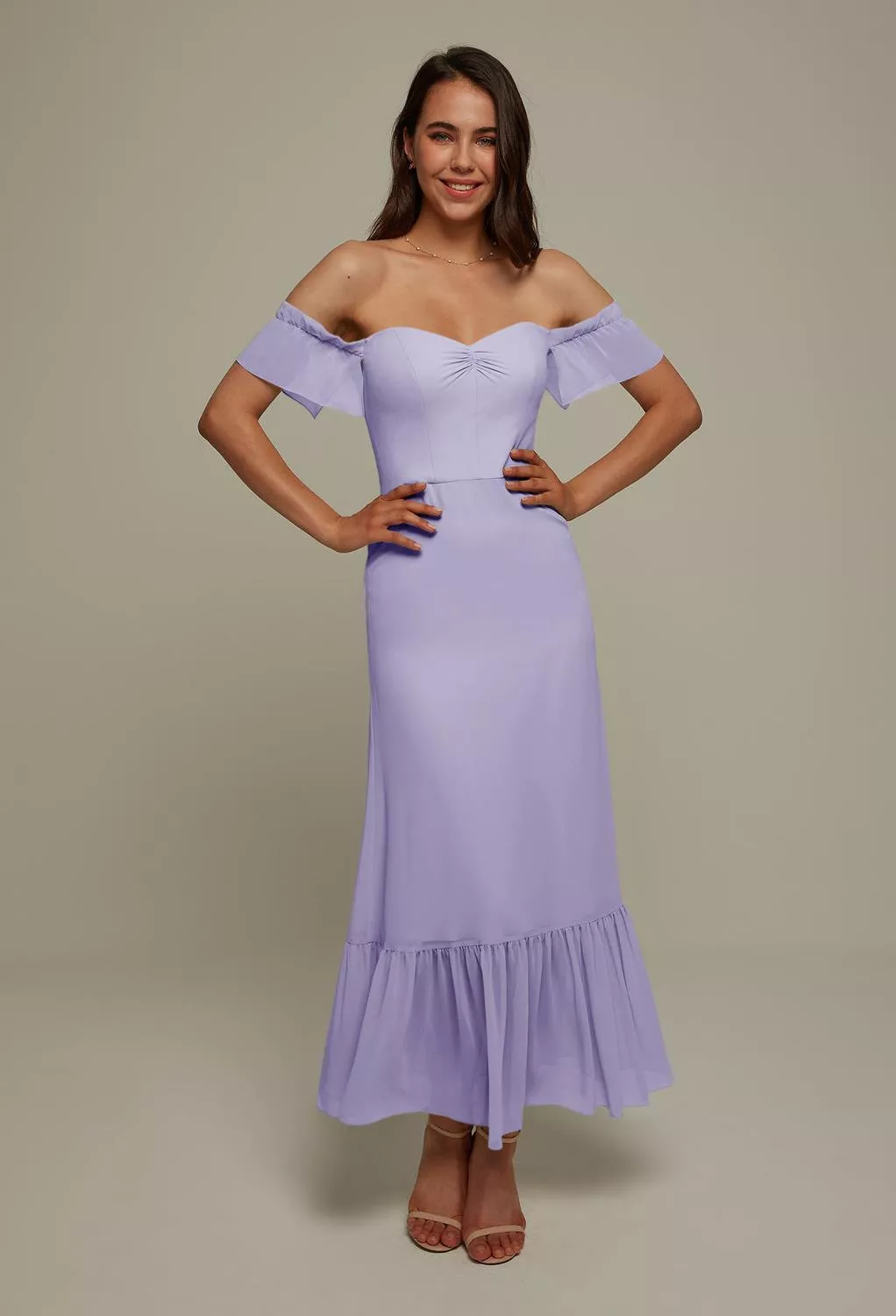wedding guest dresses ankle length A-Line Ankle Length Satin Wedding Guest Dress COCOMELODY CG0317, Dusty Rose