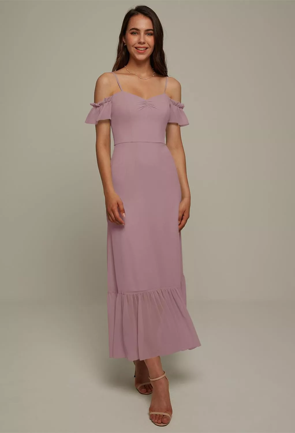Mauve Mist Beach Wedding Guest Dresses | AW.Bridal