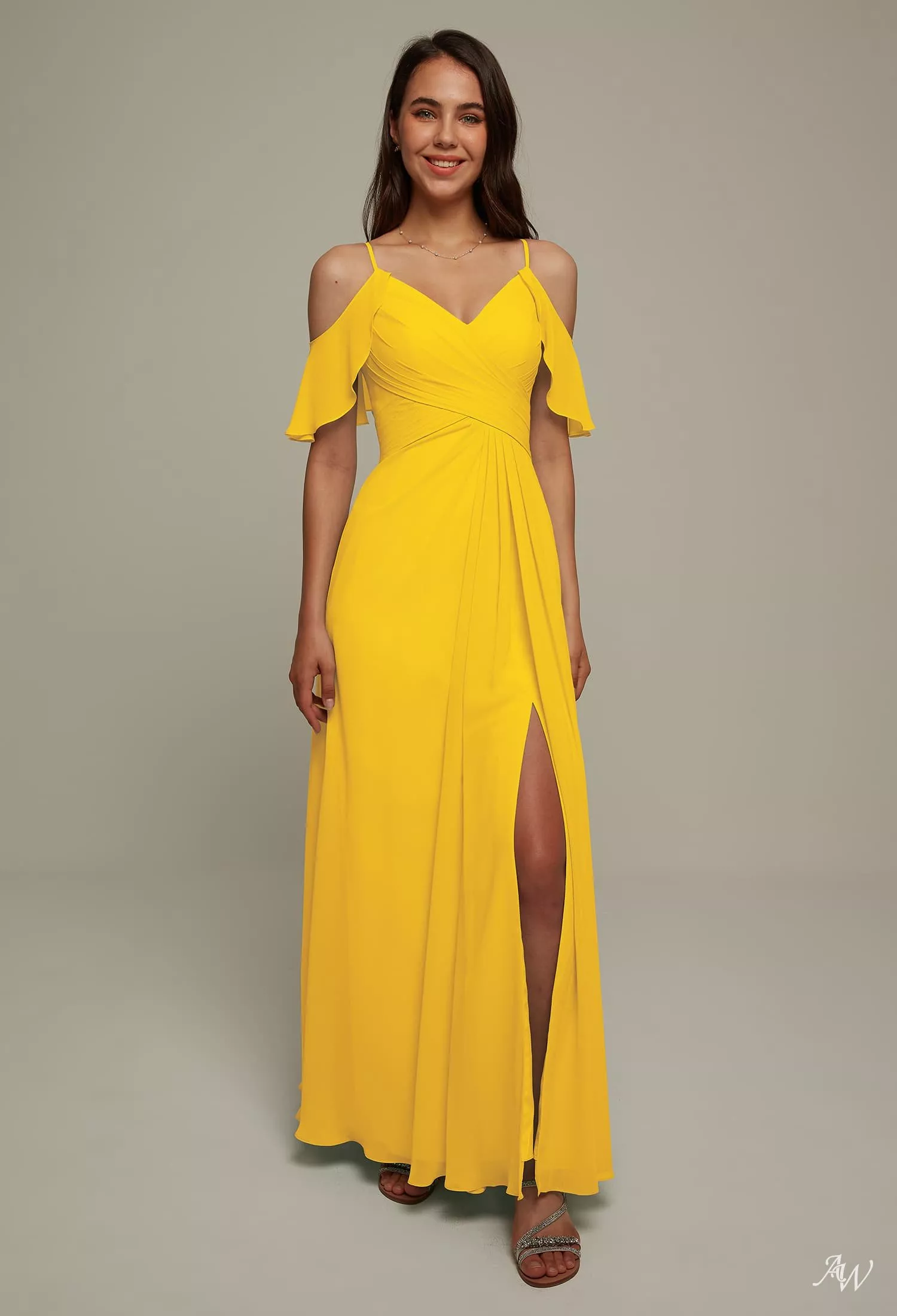 mustard yellow bridesmaid dresses Plus Size Long Bridesmaid Dresses Dusty Rose Sheath Bridsmaid Dress ARD1393 main image 1