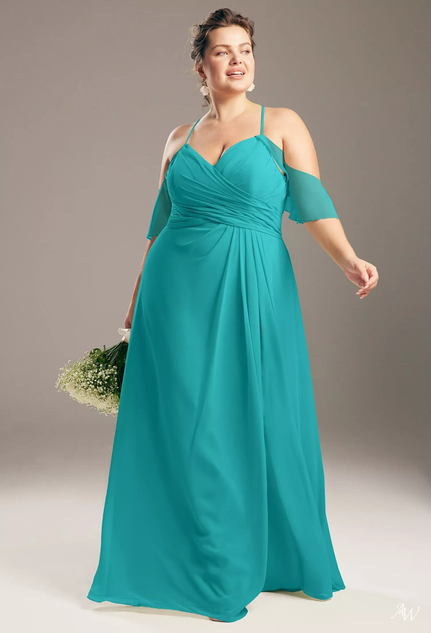 turquoise plus size bridesmaid dresses AW Jenifer Beaded 4