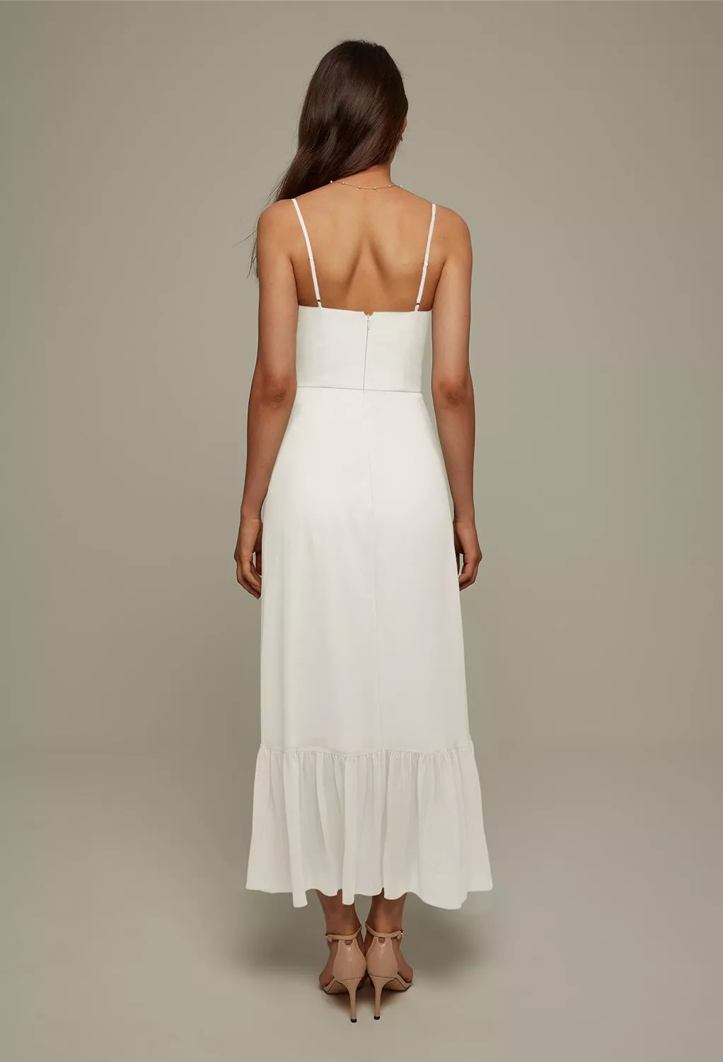 halter neck dress formal Fitted Long Satin Halter Slit Dress by Ladivine CH079