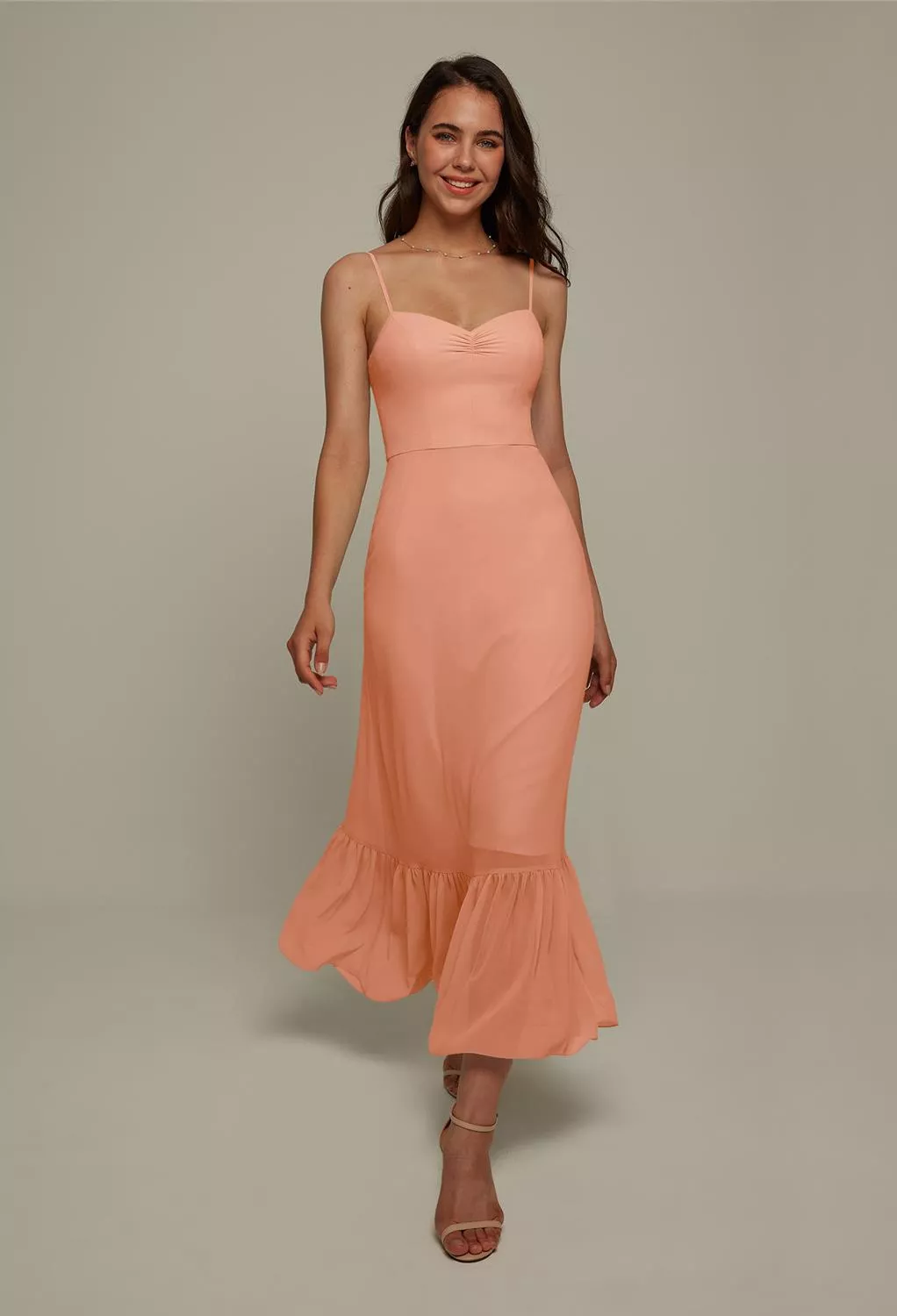 Peach Pink Graduation Dresses | AW.Bridal