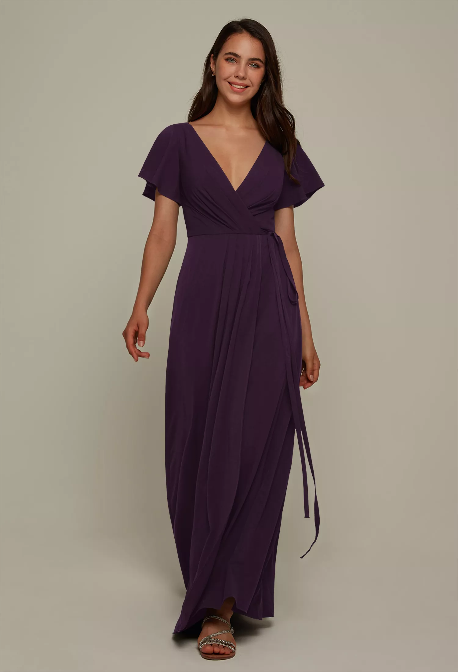 classy vibe maxi dress grape Hello Molly