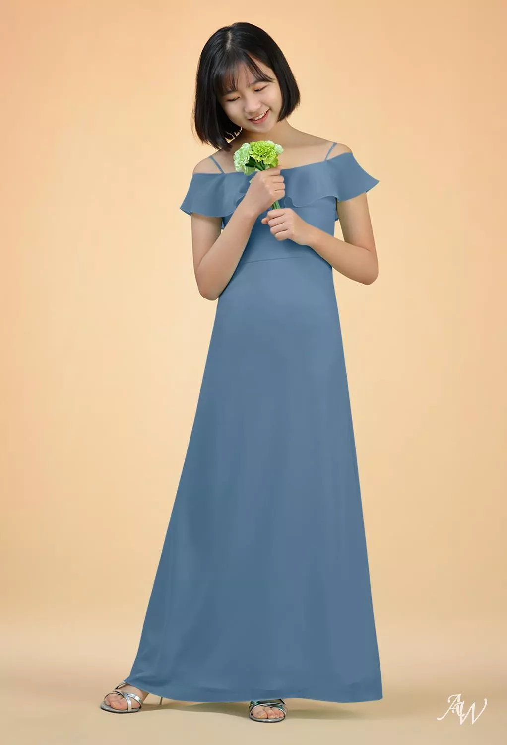 dusty blue party dress Dusty Blue High Low Prom Party Dress With Beaded Ruffles