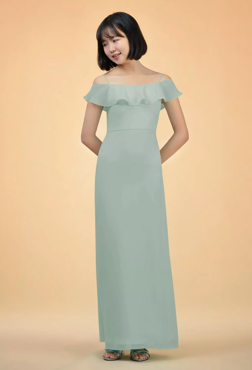 slim fit dress slacks Kennedy Blue Lonnie Junior Bridesmaid Dress – Wedding Shoppe main image 1