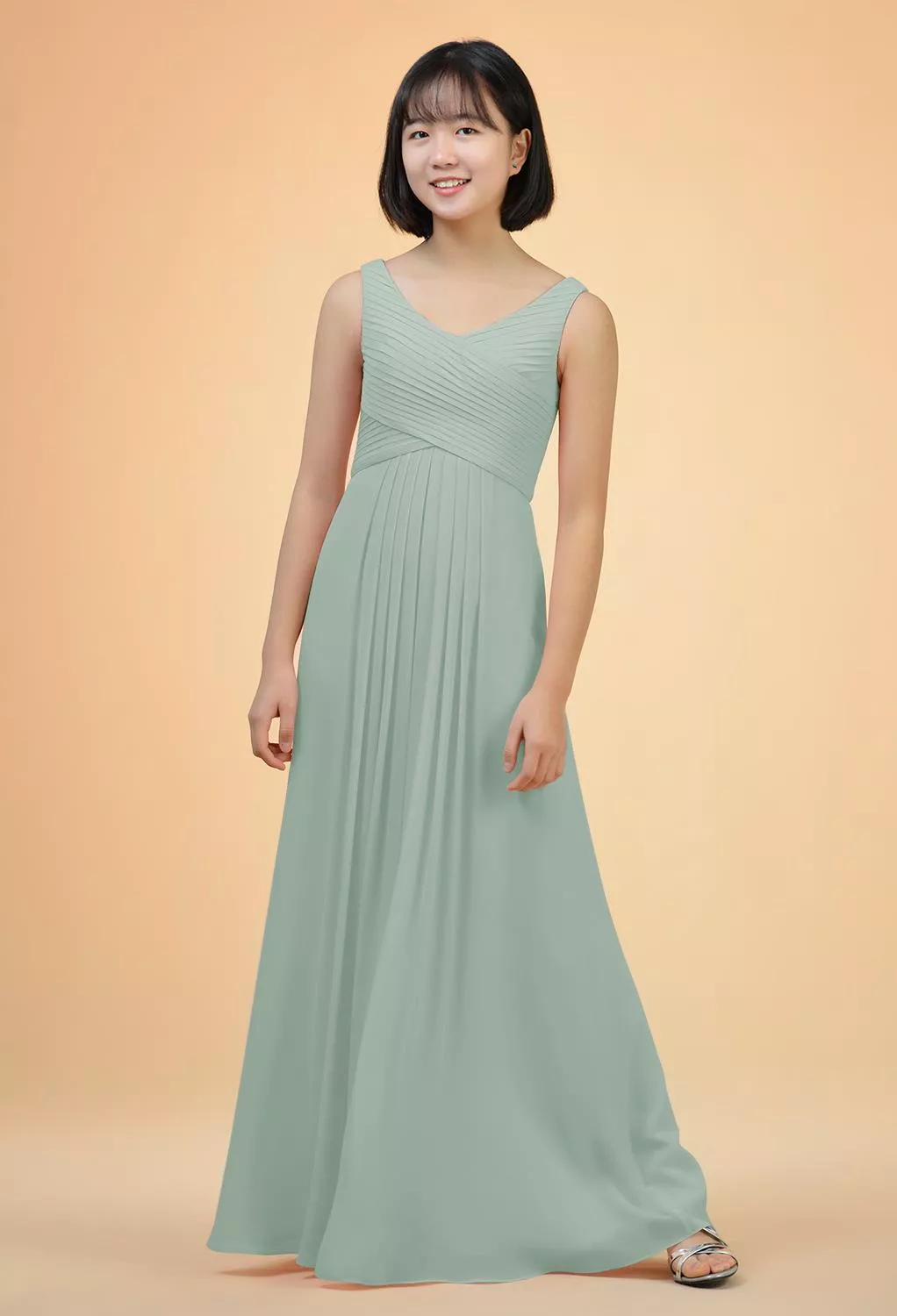 slim fit dress slacks Kennedy Blue Lonnie Junior Bridesmaid Dress – Wedding Shoppe main image 0