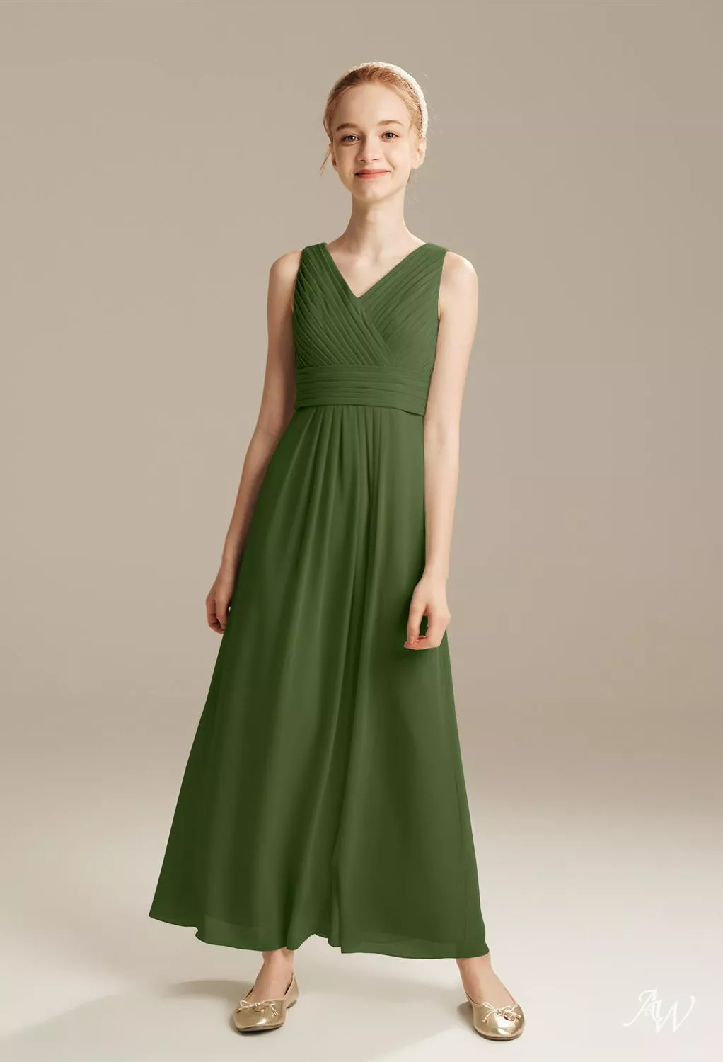 slim fit dress slacks Chloe Green Cowl Neck Satin Midi Slip Dress main image 1
