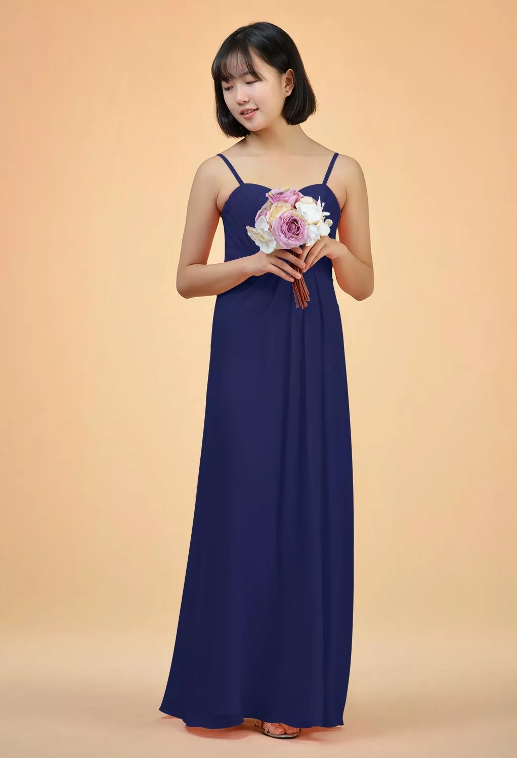 satin cowl neck bridesmaid dress A-Line Deep V-Neck Royal Blue Satin Pleats Prom Dress Evening Dress US12 / Royal Blue