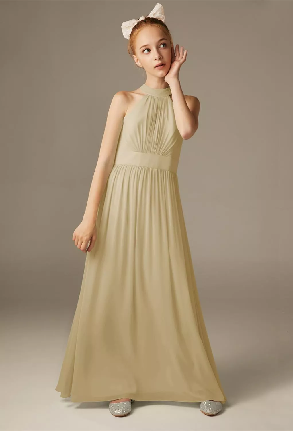 Champagne, Nude Junior Bridesmaid Dresses | AW.Bridal