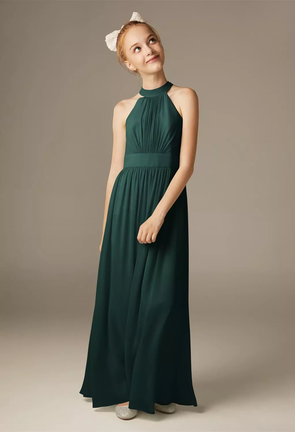 Dark Emerald, Emerald Green Junior Bridesmaid Dresses | AW.Bridal