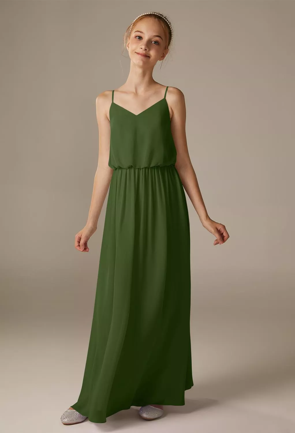 slim fit dress slacks Kennedy Blue Lonnie Junior Bridesmaid Dress – Wedding Shoppe main image 0