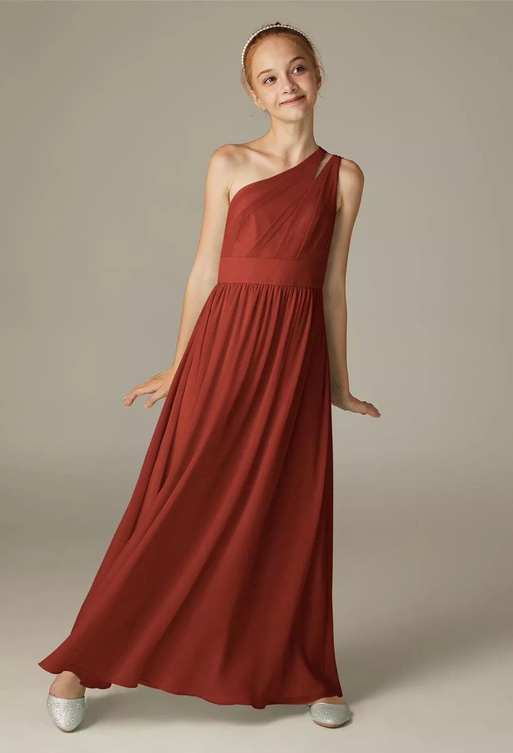 rust junior bridesmaid dresses Azazie Bondi Junior