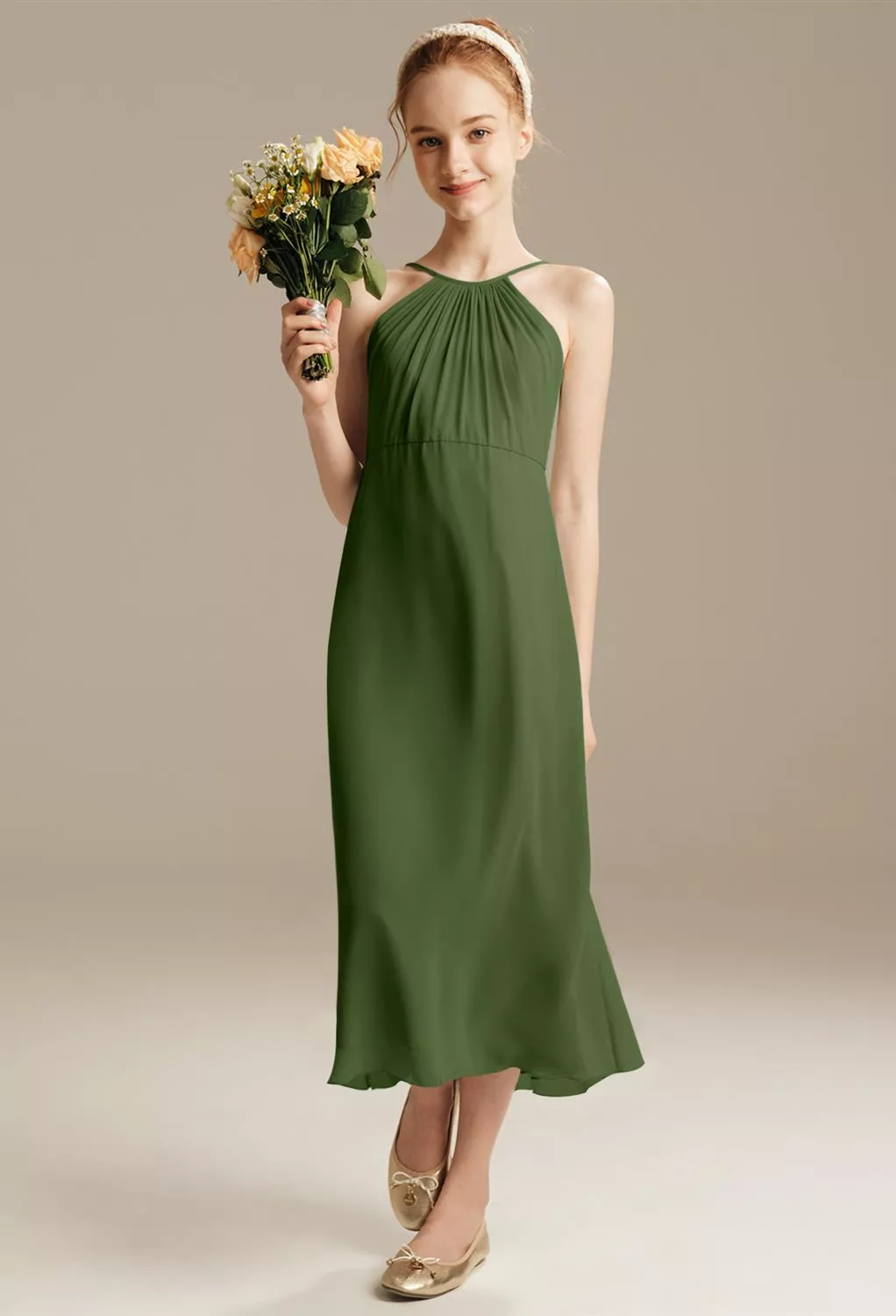 strapless open back dress Sale Ready-to-Ship Junior Bridesmaid Dress