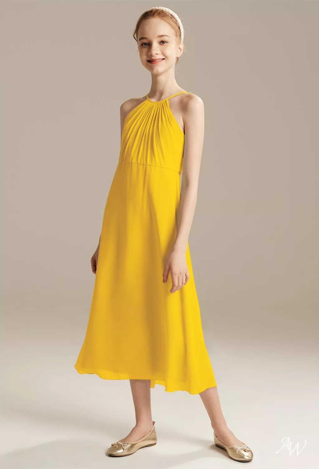 blue dress for baby girl Bright Yellow Short Sleeve Front Slit Sheath Long Bridesmaid Dresses , –  sweetbridals main image 1