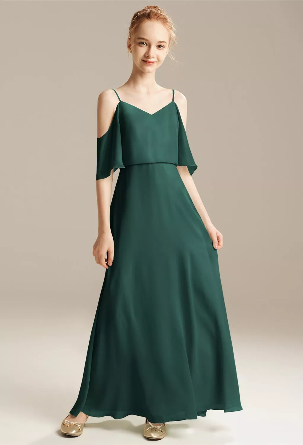 blue dress for baby girl Cicinia Junior Bridesmaid Dress with Halt Sleeves, Emerald