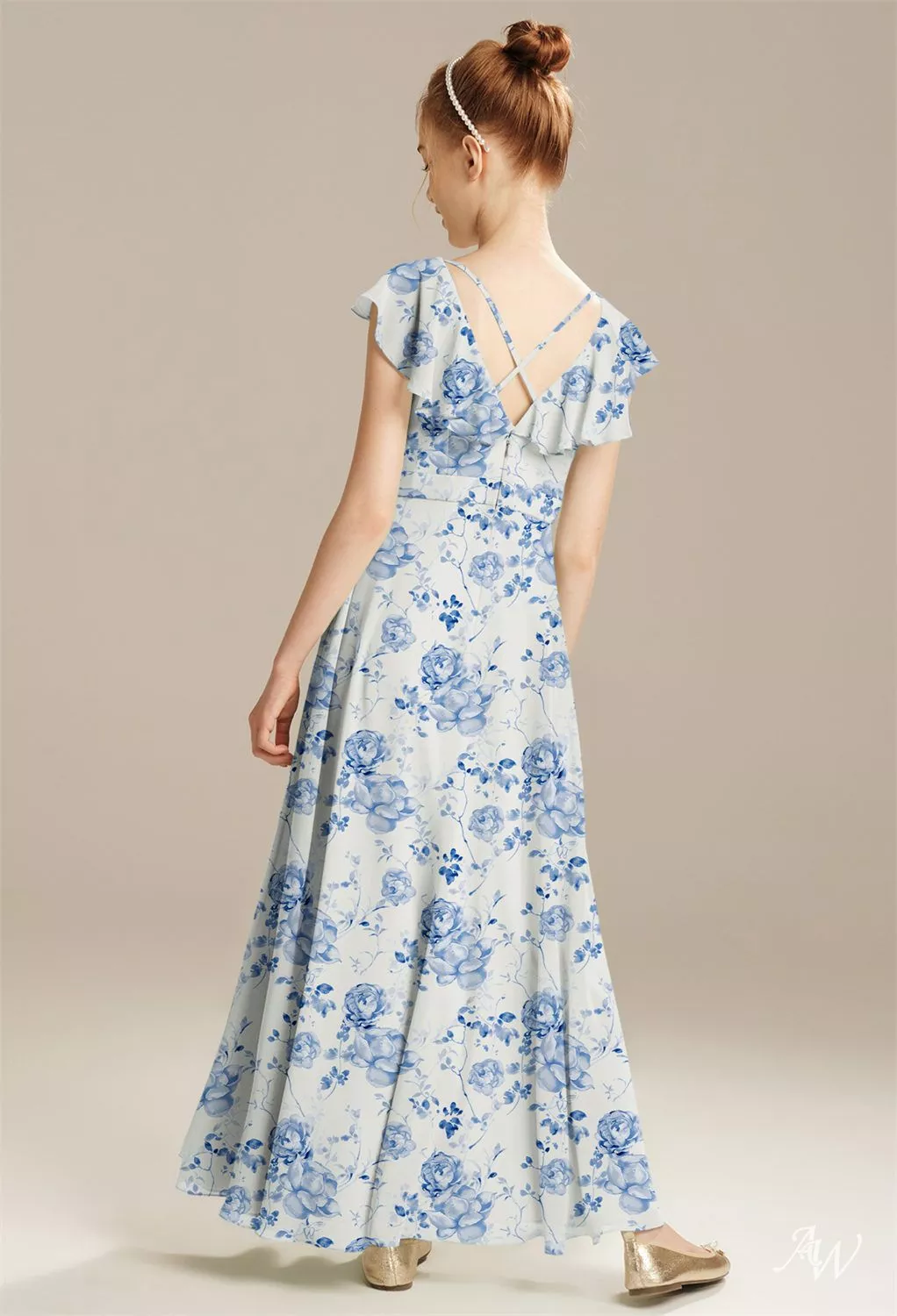 floral bridesmaid dresses short Sweet Floral Print Short Puffy Sleeve Ruffle Tulle Wedding Guest Dresses