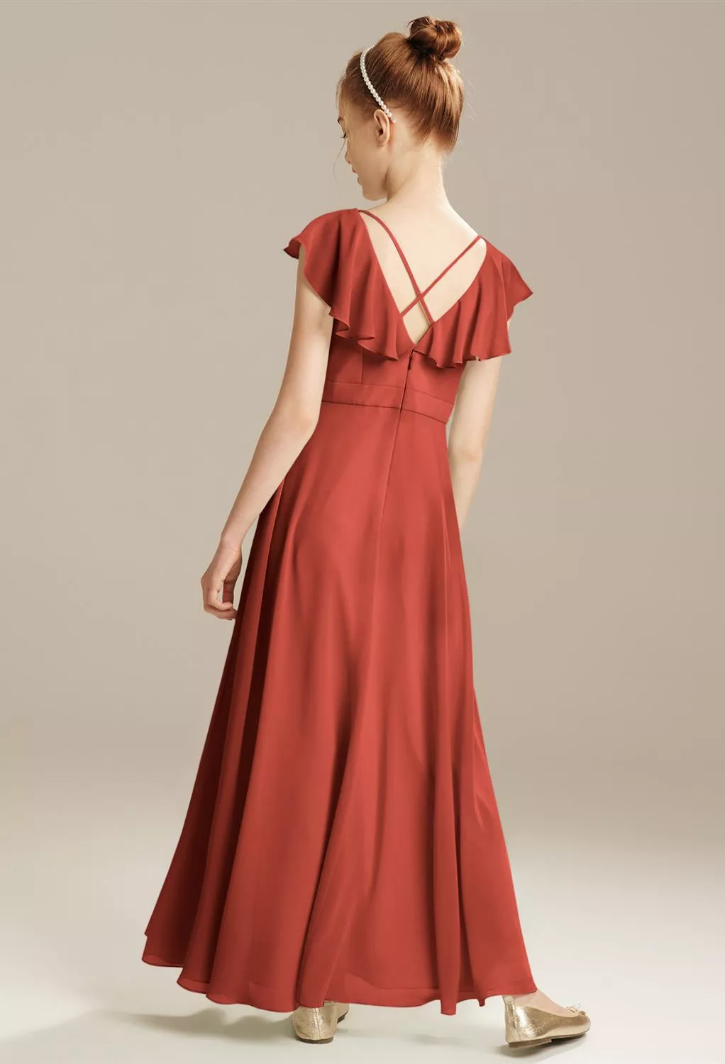 orange brown dresses US14 / Custom Color / Style B A26SD04GC Velvet 2 Size:Pre-order 4 years Wedtrend Women Sage White