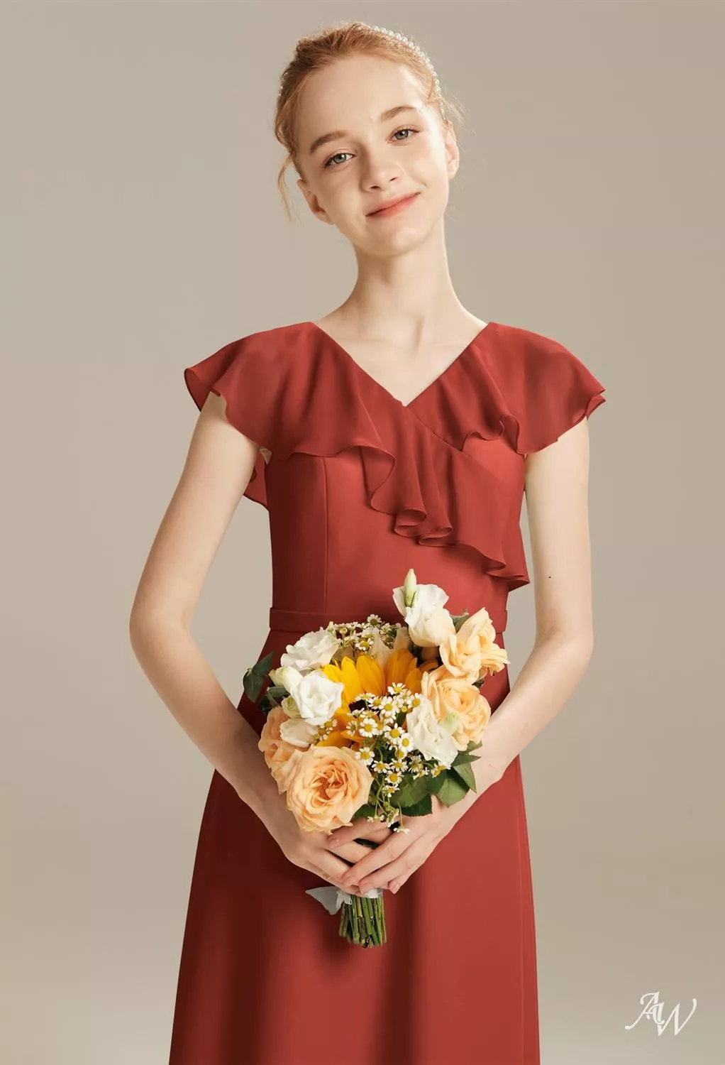 rose rust bridesmaid dress AW Vesta Dresses rust color dress for wedding guest