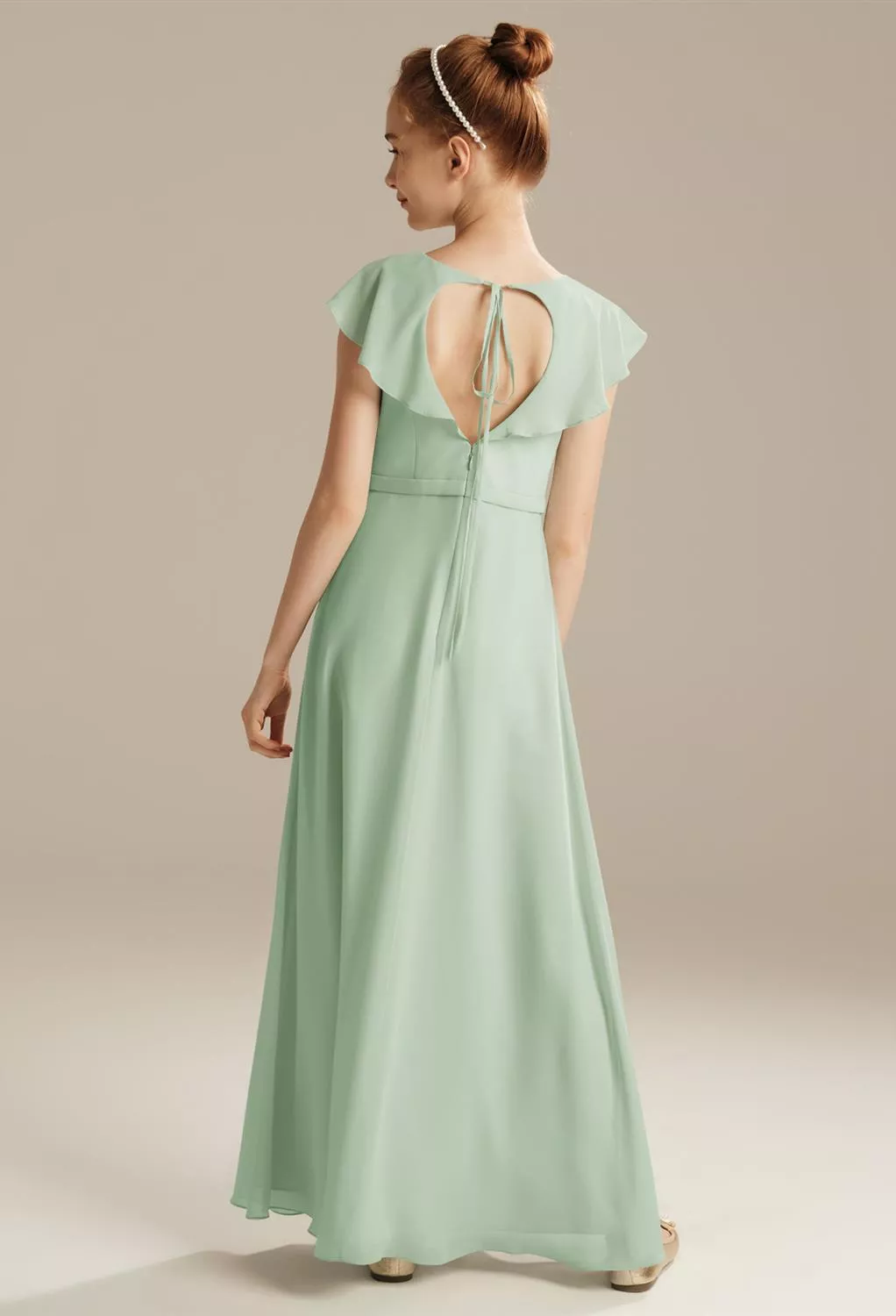sage green juniors dress Sage Green Flower Girl Dress Mermaid Style Boho Junior Bridesmaid Dress –  Lisa Ann's Creations