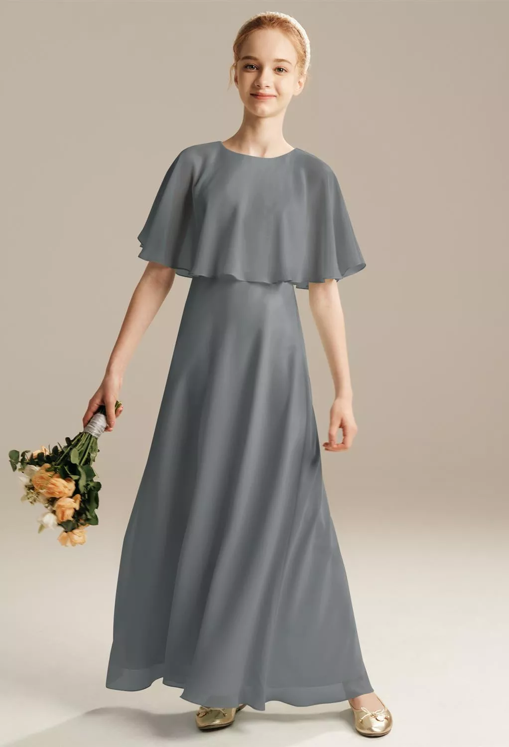 gray junior bridesmaid dresses Dove Gray Bridesmaid Dress Chiffon Size Small