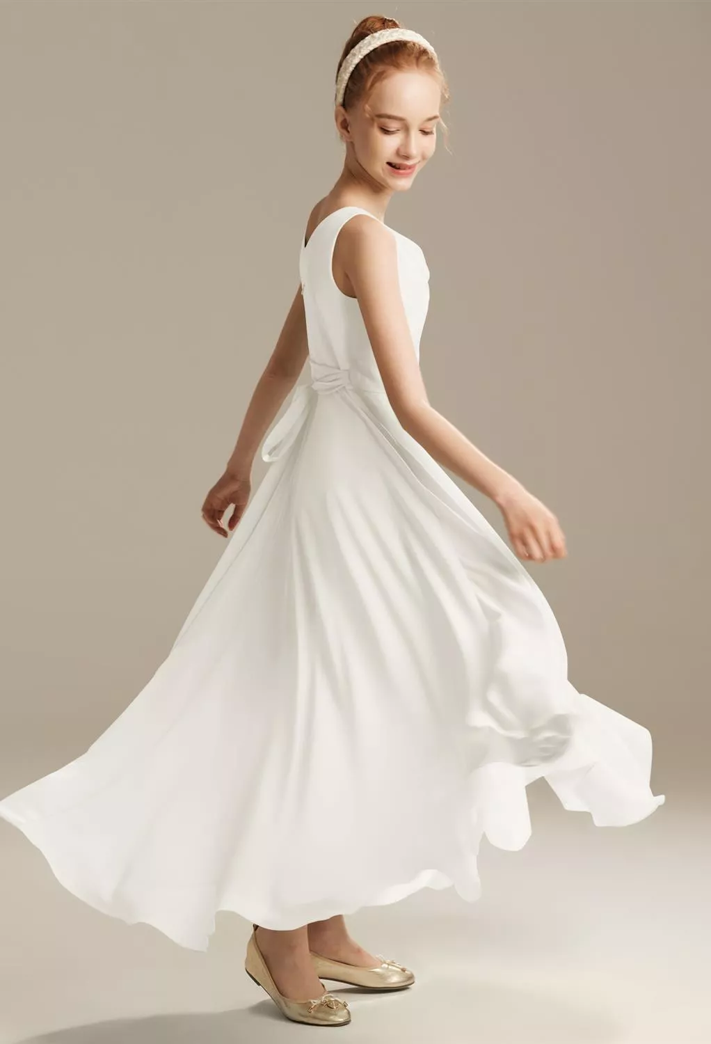 childrens ivory bridesmaid dresses Luxury Ivory Flower Girl Dress Beading Elegant Princess Kids J265 –  DreamyVow main image 0