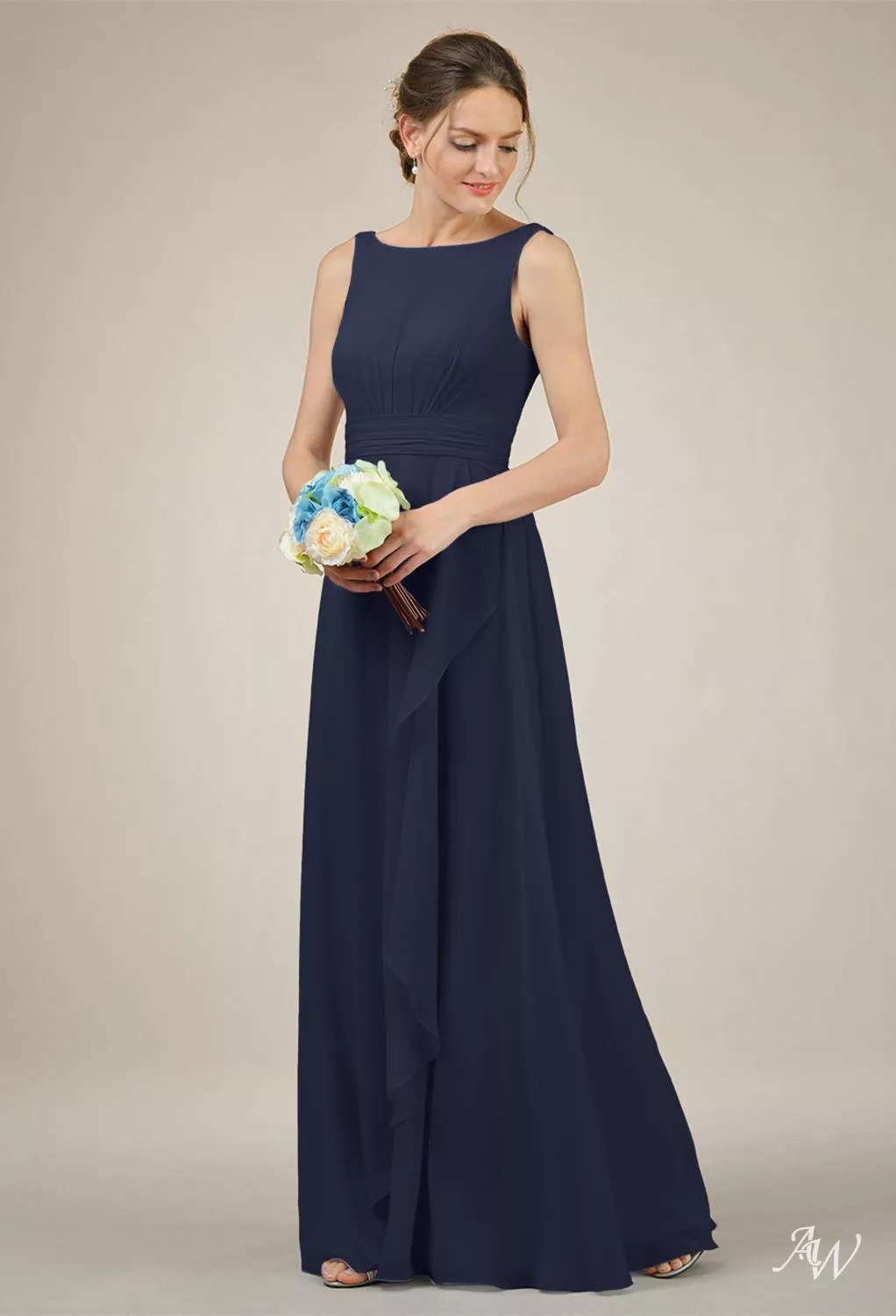 navy empire waist bridesmaid dress Alex Evenings Empire Waist Dress with Sweetheart Neckline Navy / 4
