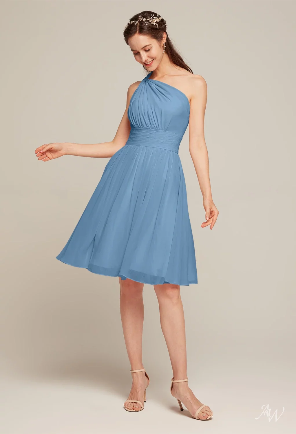 AW Winnie Dusty Blue Bridesmaid Dresses | AW.Bridal
