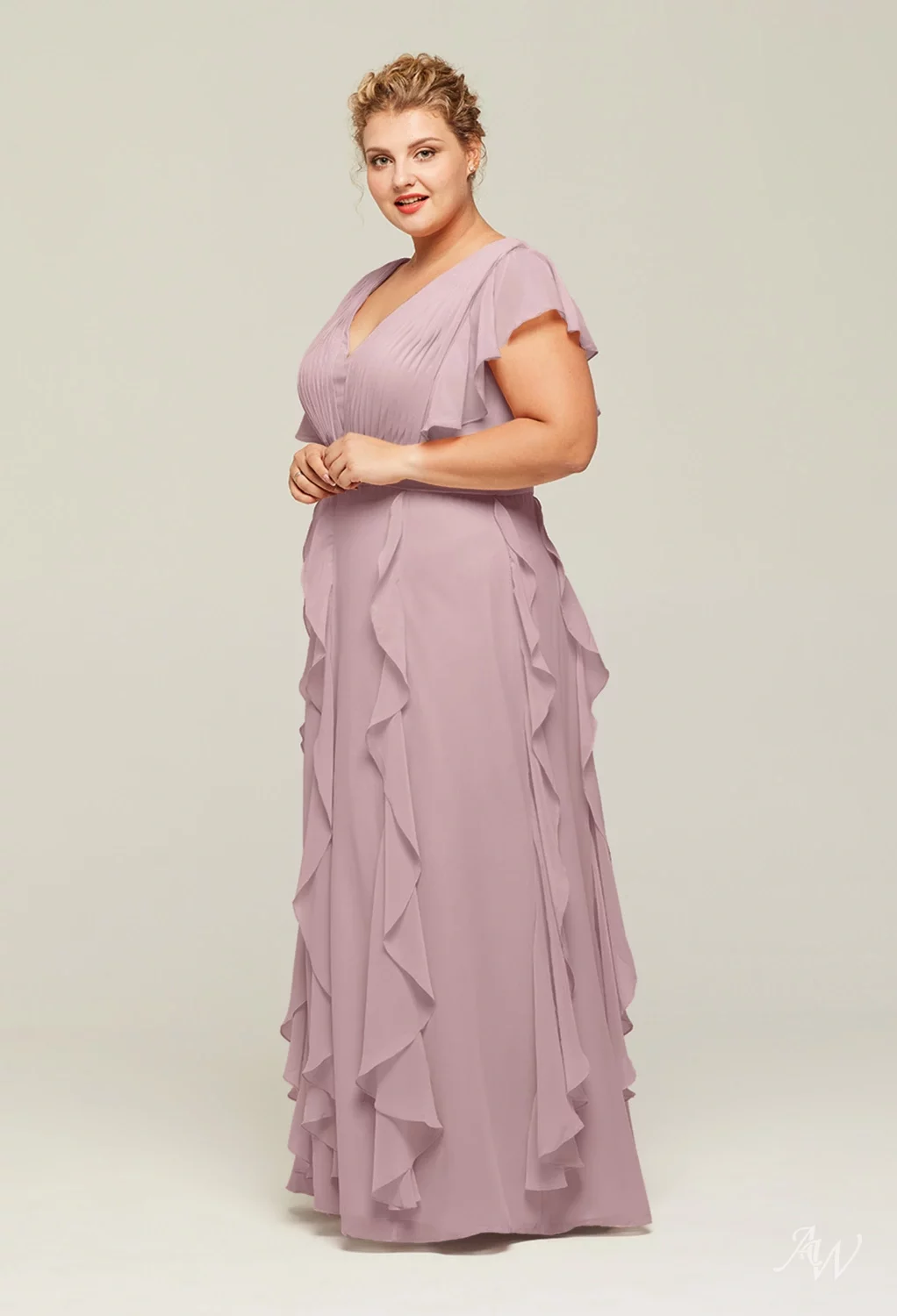 plus size mauve bridesmaid dresses Vintage Mauve Plus Size Pleated Tulle Bridesmaid Dress