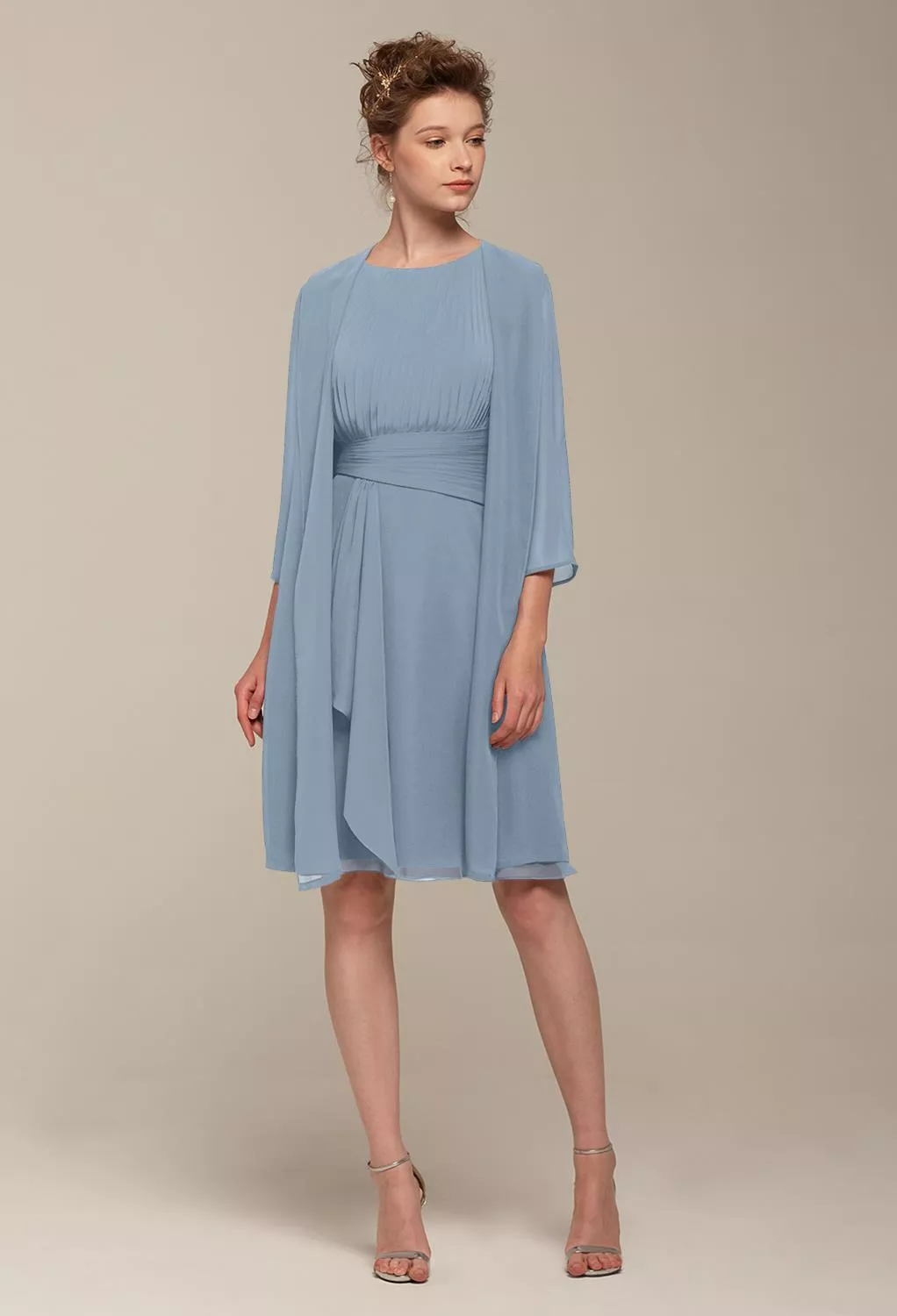 short dusty blue bridesmaid dresses Sahara Sunset Ombre Smocked Maxi Dress main image 1