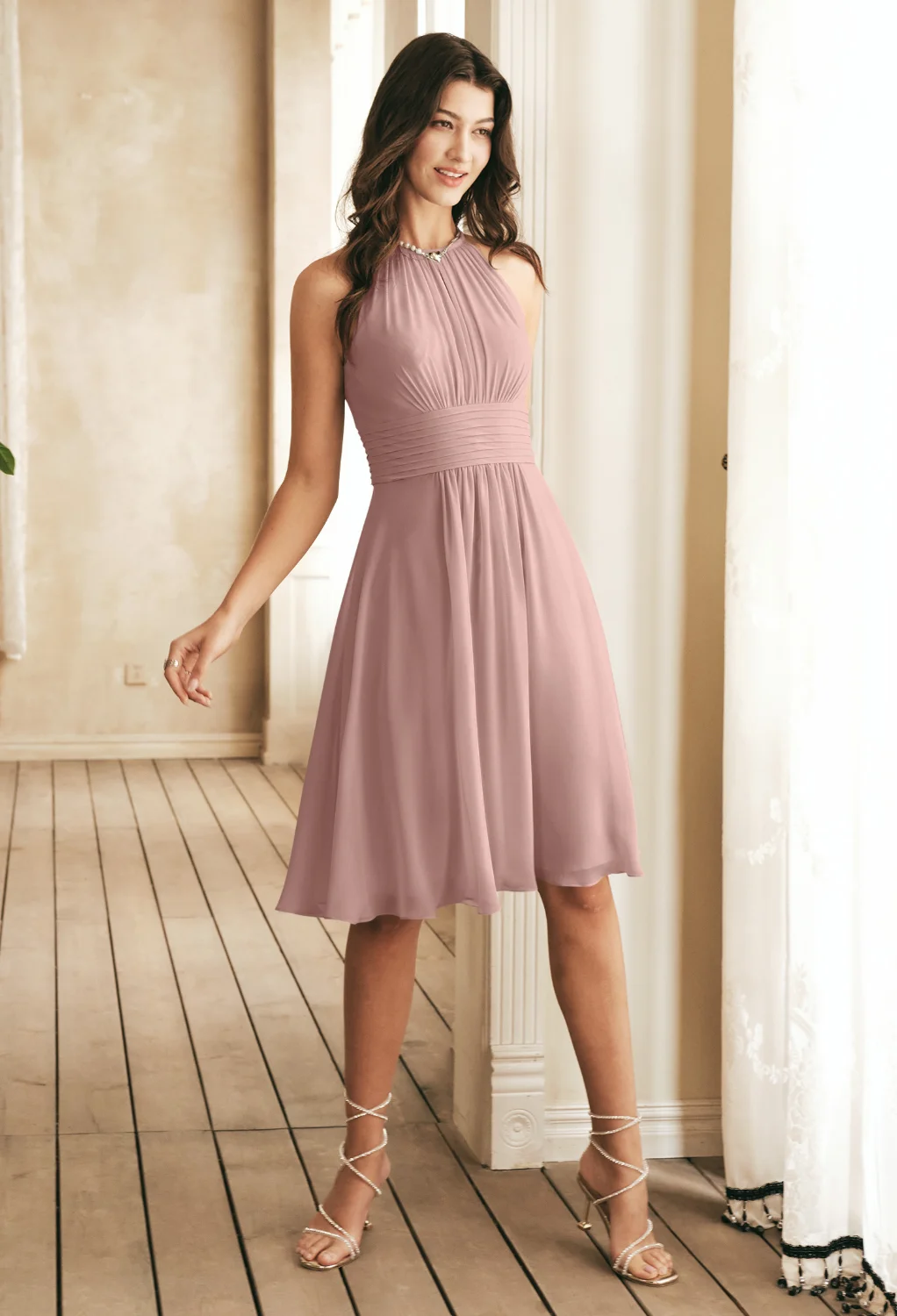 dusty pink graduation dress Gorgeous Long Fabulous Sleeveless Dusty Pink Graduation Dresses With Split Online main image 1