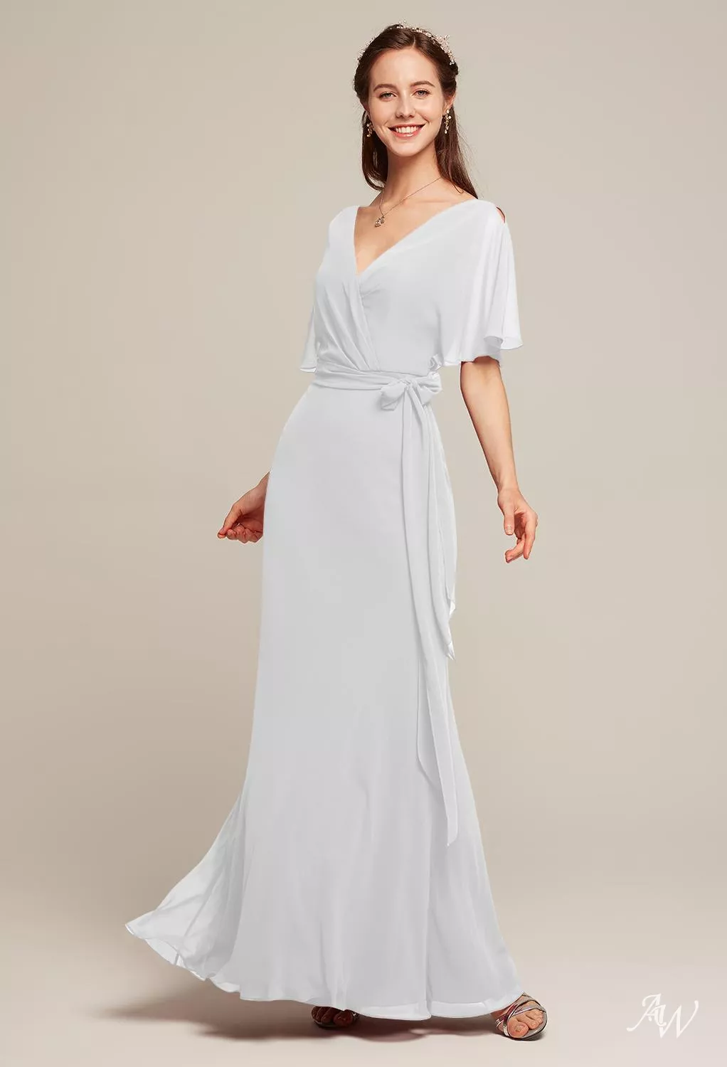 white wrap bridesmaid dress Exquisite Royal Satin Wedding Dress | Classic Minimalism Style | Draped Corset | Seductive Wrap Skirt | Pockets main image 1