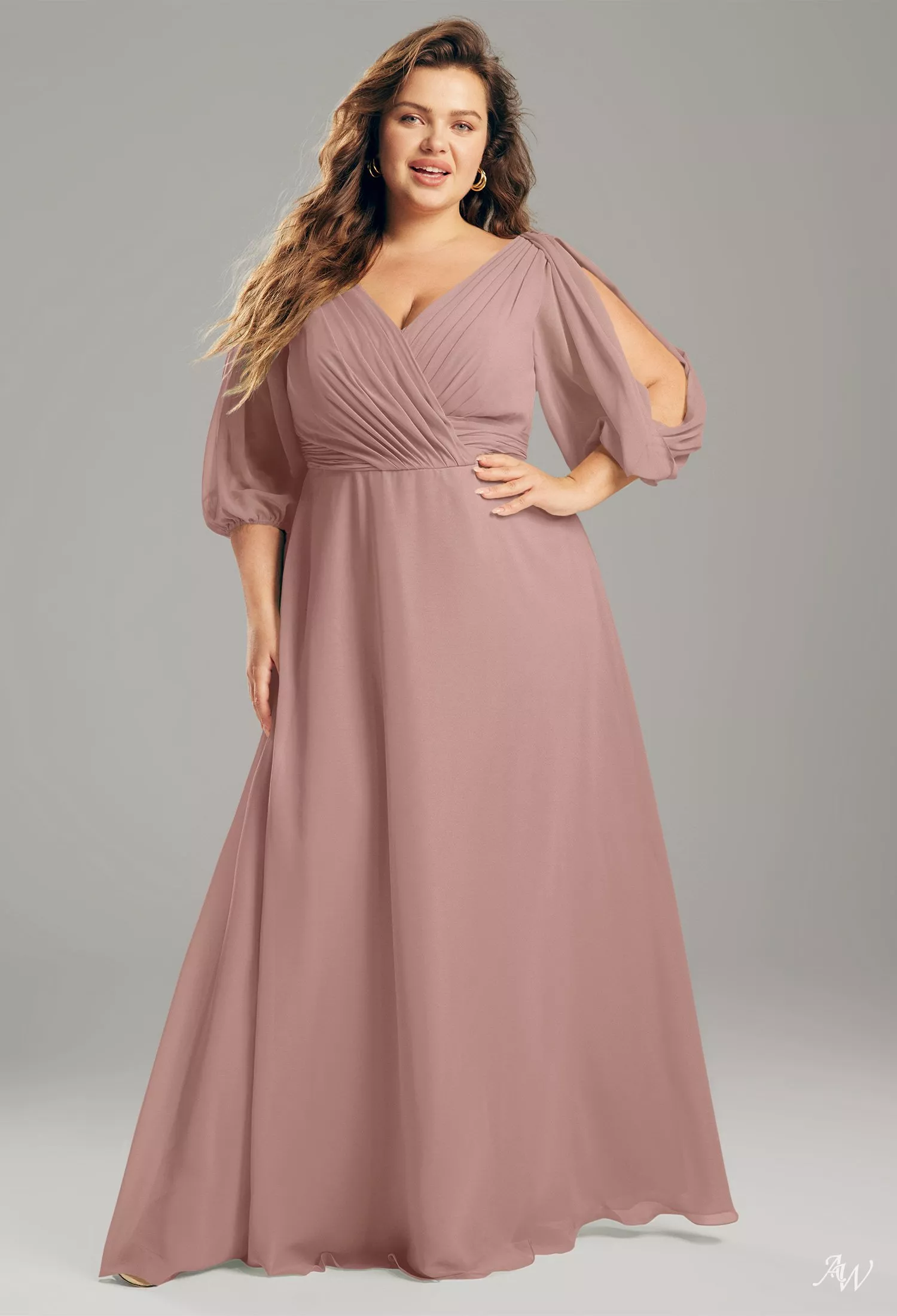 plus size dusty rose bridesmaid dresses Rowen Short Satin Bridesmaid Dress main image 0