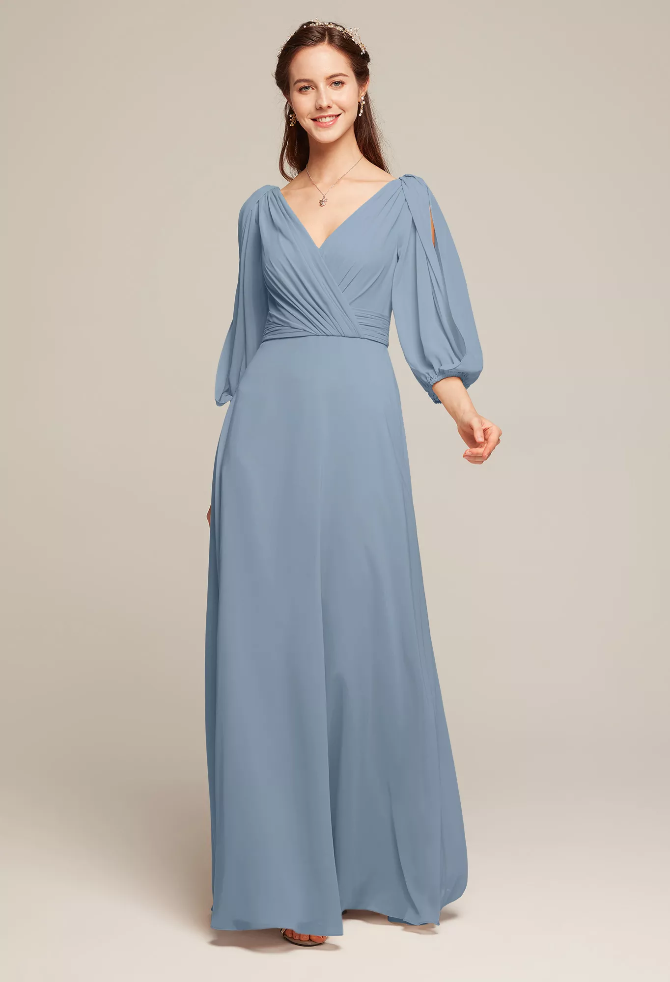 blue cheese dressing chunky Pinkblush Blue Satin Smocked Fitted Maternity Maxi Dress Large main image 1