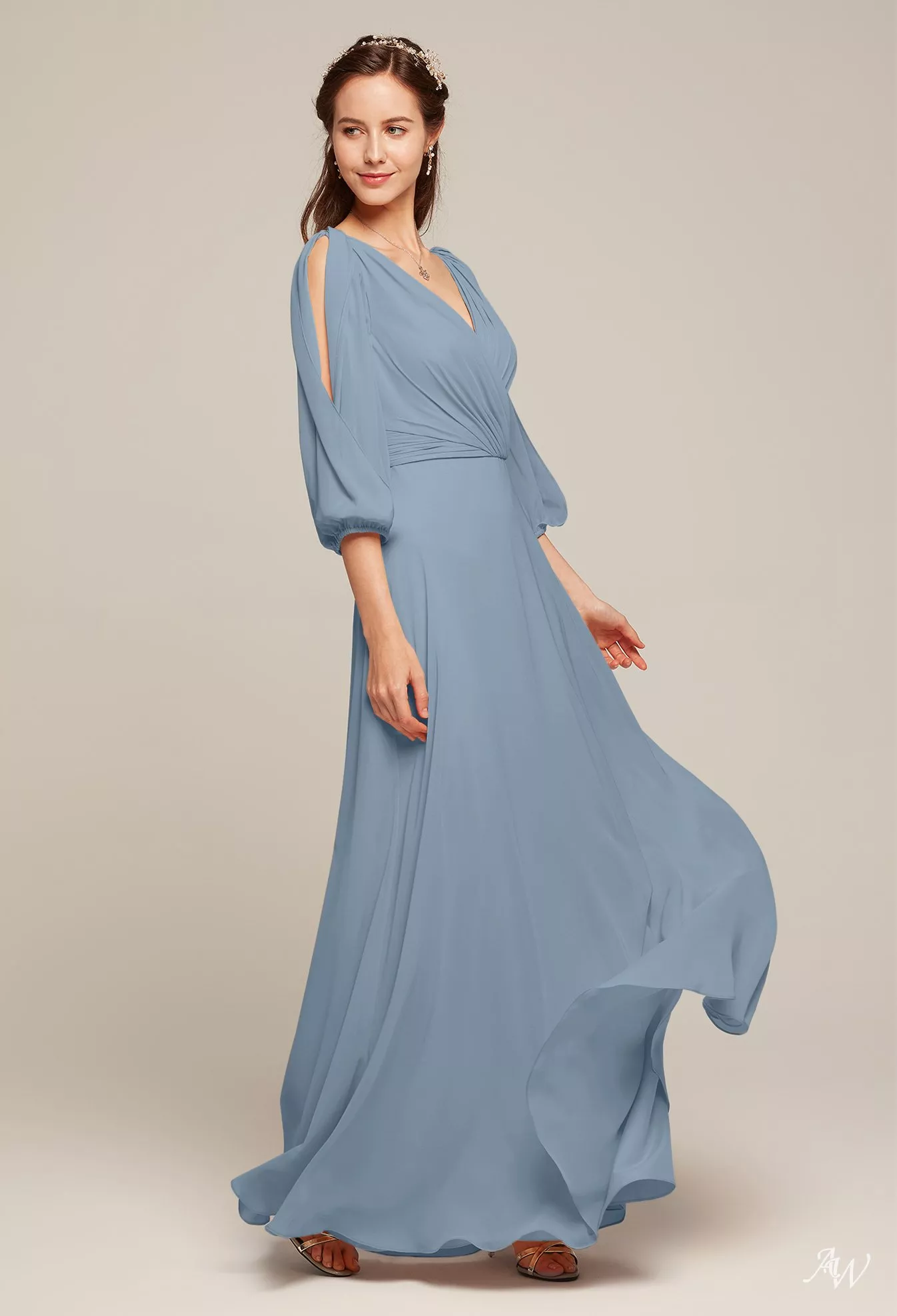 oh polly bridesmaid dresses Mesh Draped Bridesmaid Dress in Sky Blue - 8