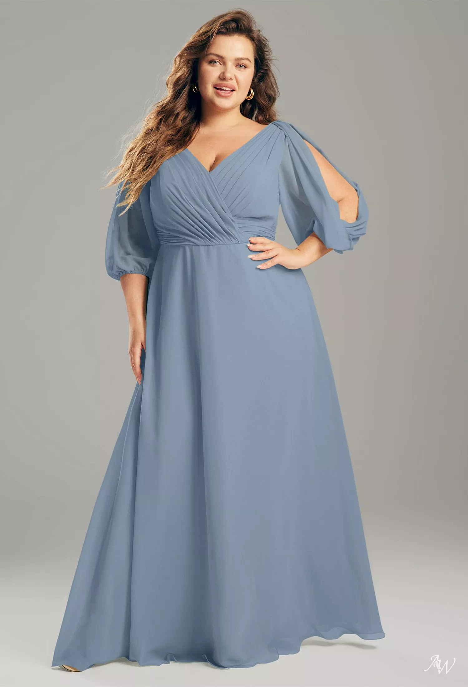dusty blue plus size dresses Cicinia Dusty Blue Mother Of The Bride Dress Plus Size Long Lace Chiffon Ankle Length Flutter Sleeves