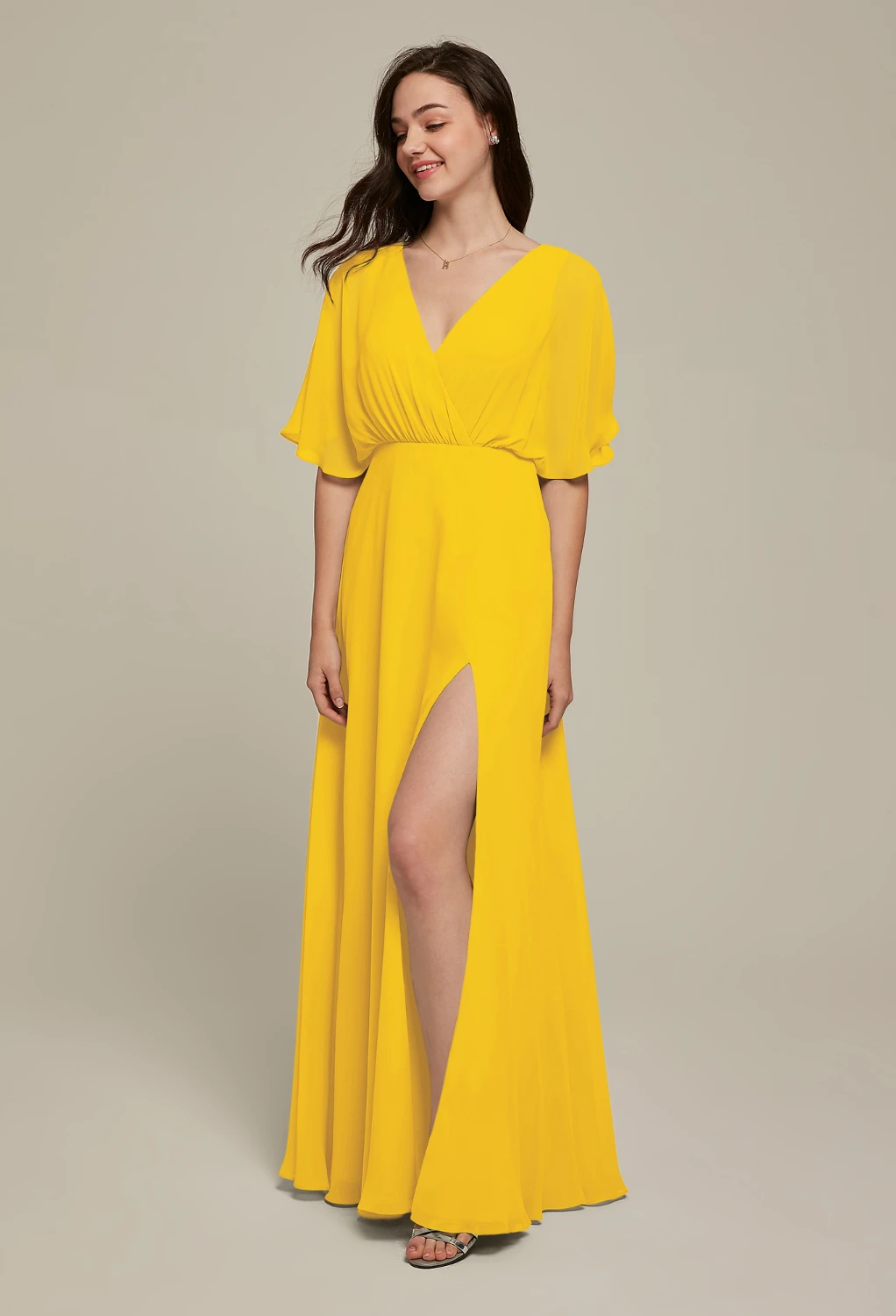 Mustard Yellow Plus Size Dresses | AW.Bridal