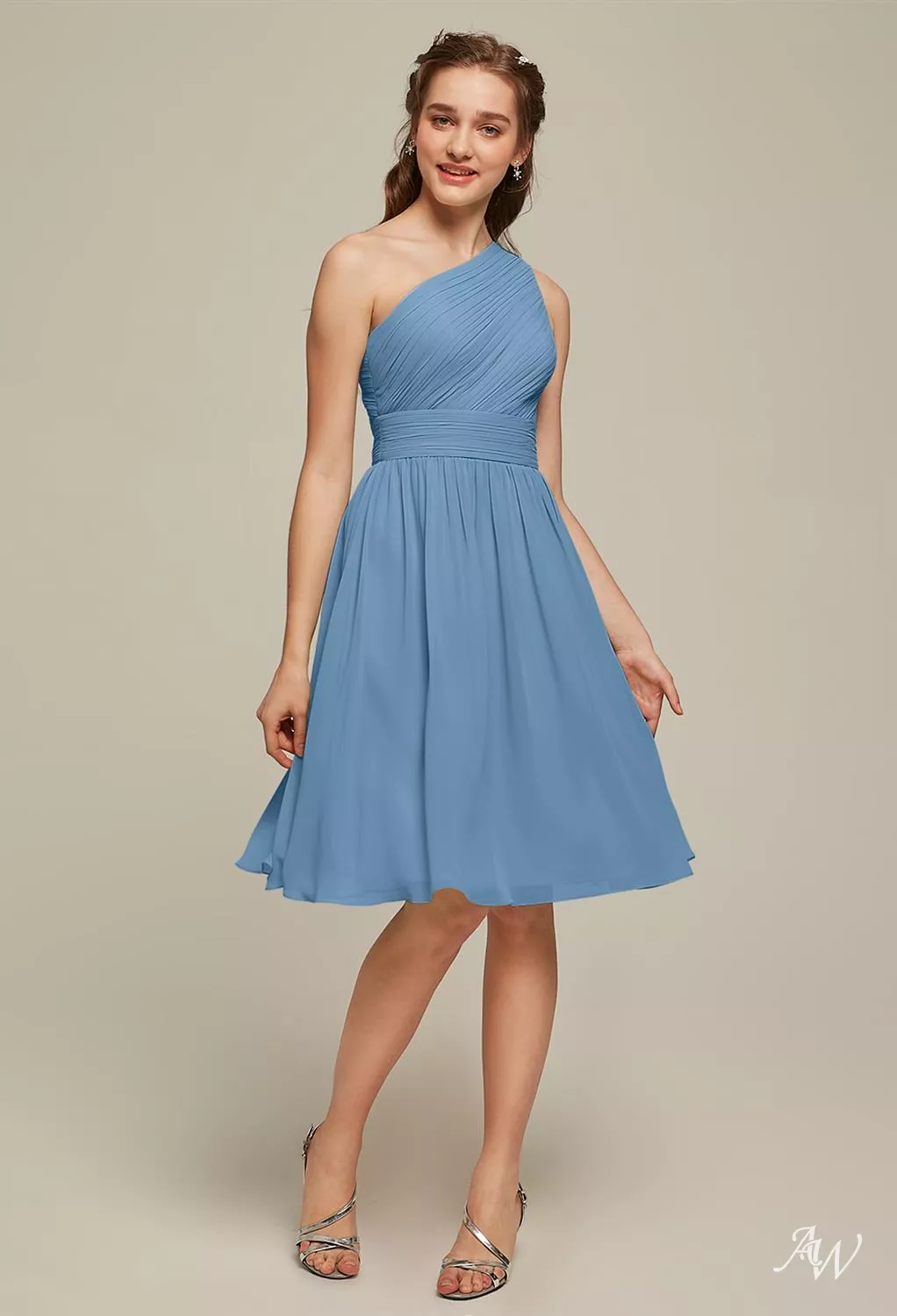 AW Elisha Dusty Blue Bridesmaid Dresses | AW.Bridal