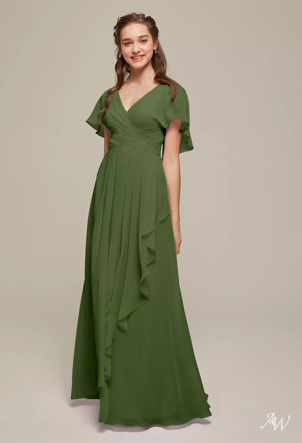 AW Clarice Green Olive Bridesmaid Dresses | AW.Bridal