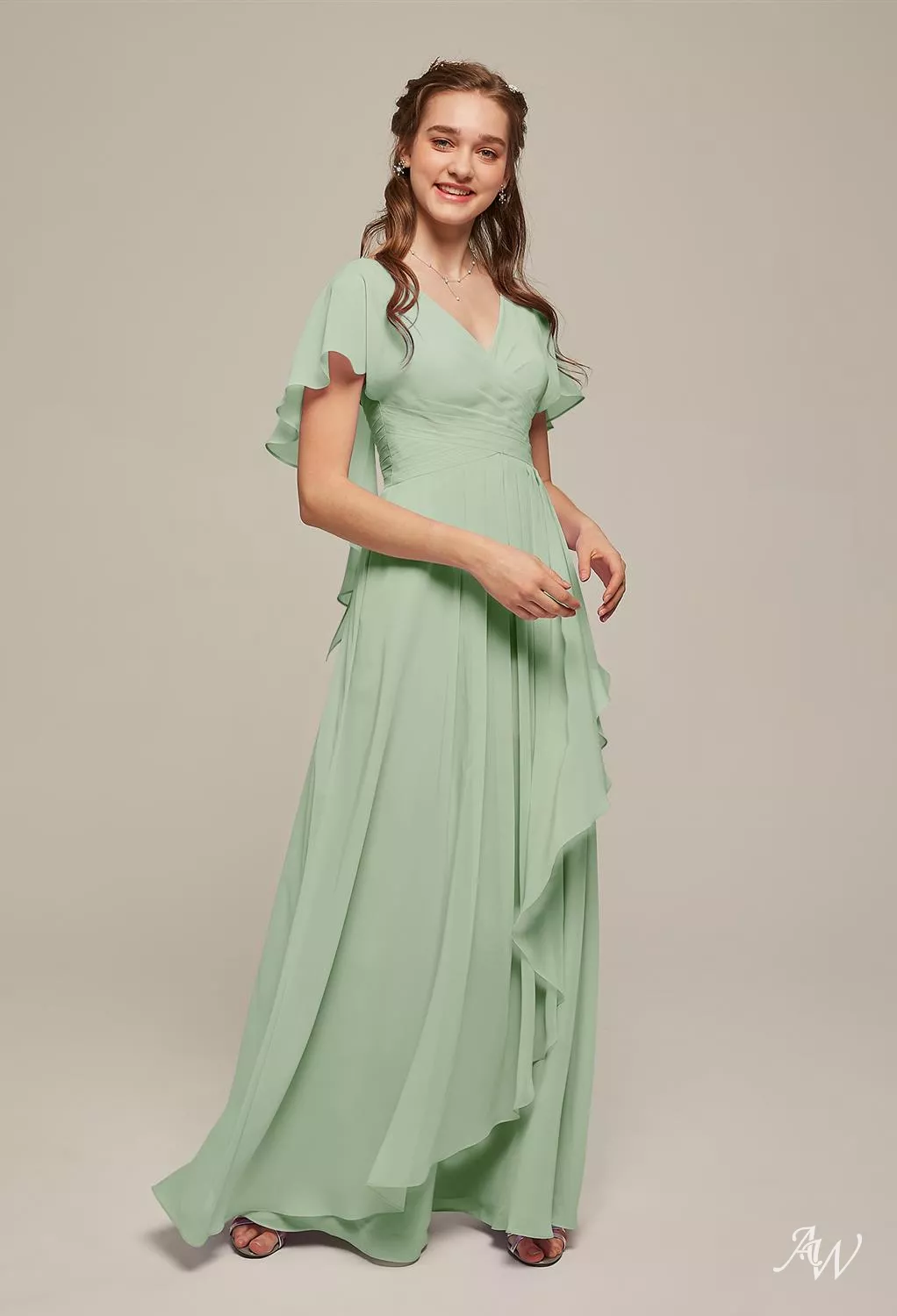 AW Clarice Sage Green Bridesmaid Dresses | AW.Bridal