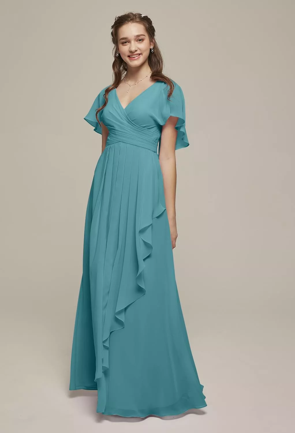 teal maternity bridesmaid dresses ZAPAKA Women Matcha Maternity Bridesmaid Dress A-Line Spaghetti Straps Backless Pleated Long Wedding Guest Dress, Matcha / US24W