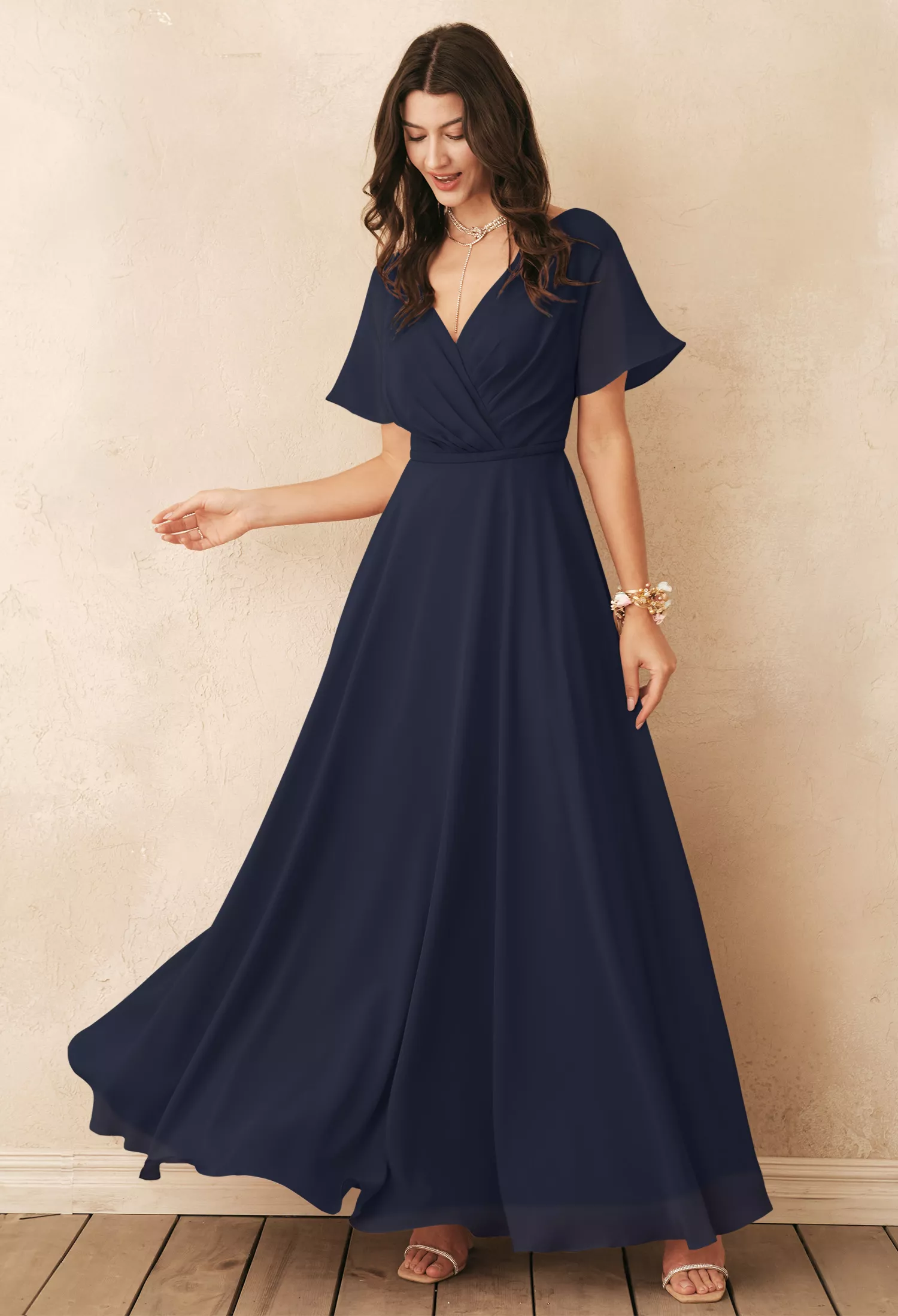 Dark Navy Plus Size Dresses | AW.Bridal